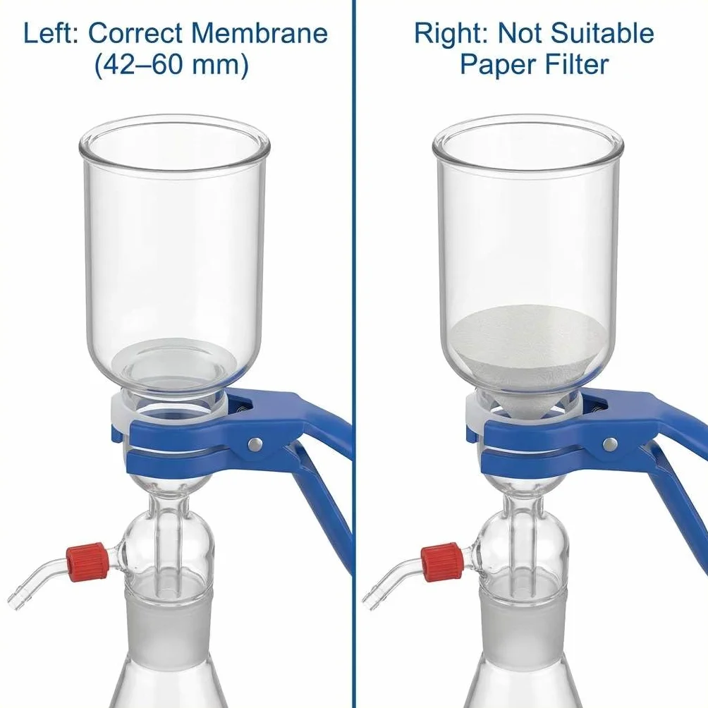 QWORK 1000 ml vetro vuoto filtrazione distillazione apparecchio per il filtraggio in laboratorio con imbuto graduato 300 ml