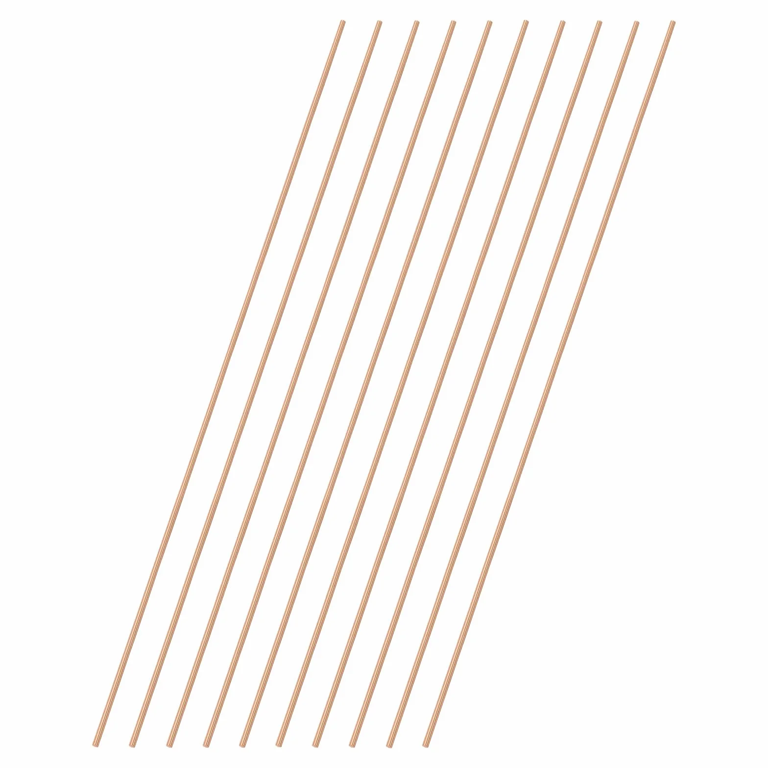 M METERXITY 10-Pz Asta Rotonda in Rame da 2mm Dia. Lunghezza 9,84 Pollici Asta in Rame Massiccio T2 per Tornio per Artigianato in Metallo/Giardino/Industria/Decorazione Tubo Puro