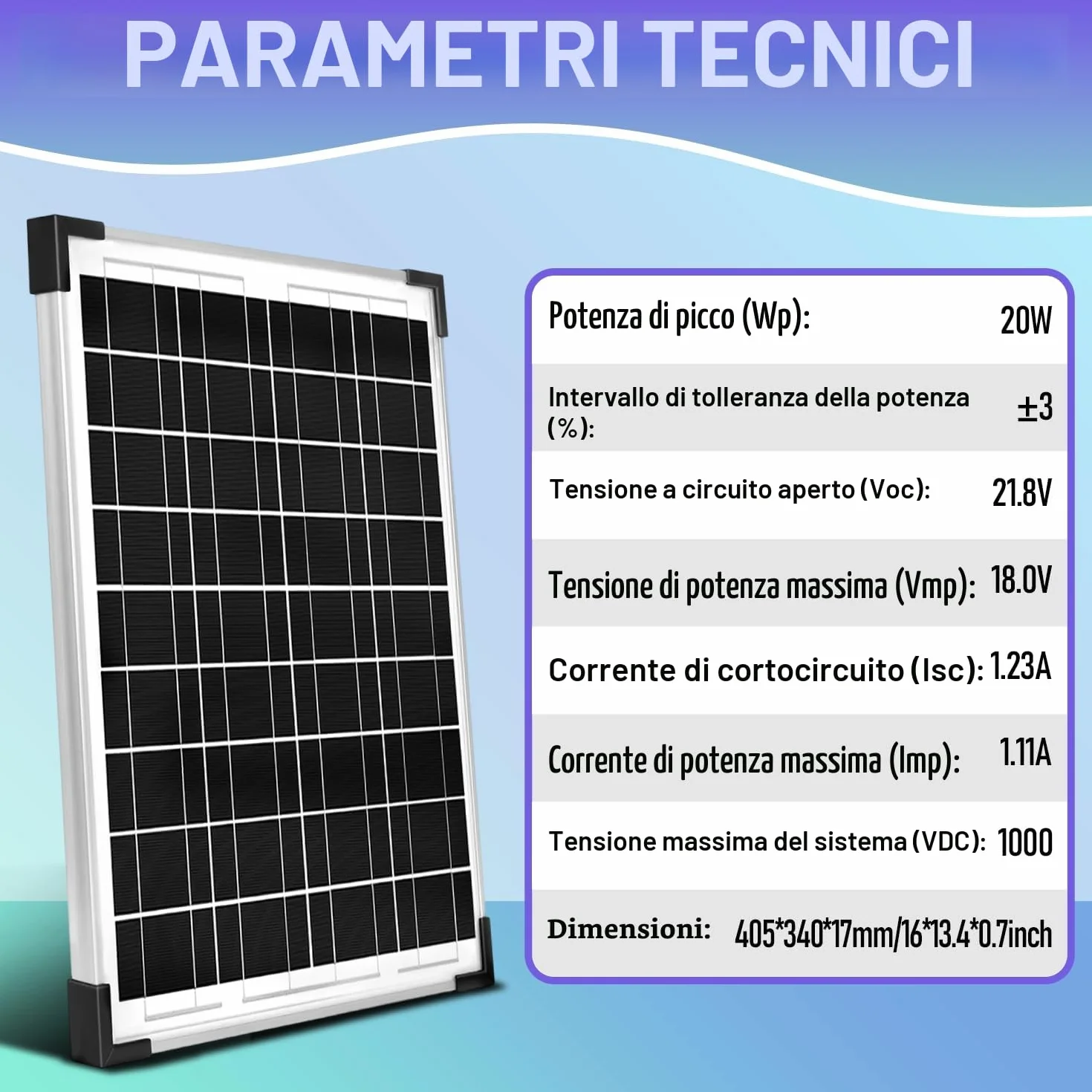 Kit pannello solare da 20 W, 12 V/24 V, caricabatterie per regolatore di carica PWM da 10 A + cavo di prolunga