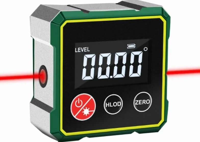Misuratore angolare digitale magnetico con laser elettronico, strumento di misura angolare, livello digitale con display LCD, spegnimento automatico per misurazioni di precisione (Con Laser)