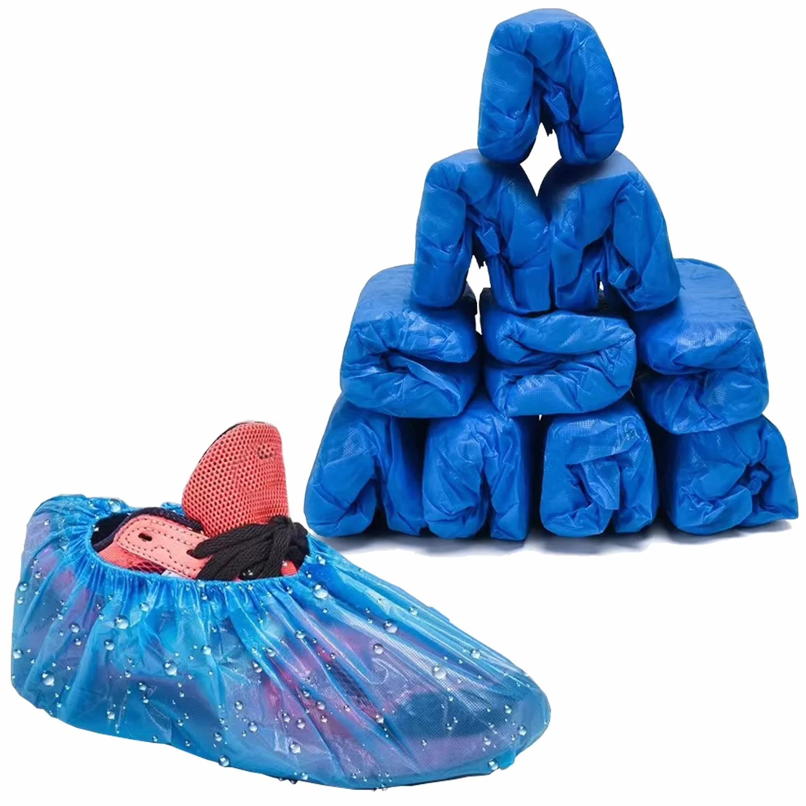 TOOSOFt Copriscarpe Monouso 100 Pezzi Impermeabile Calzari Antiscivolo Plastica CPE Extra Resistente