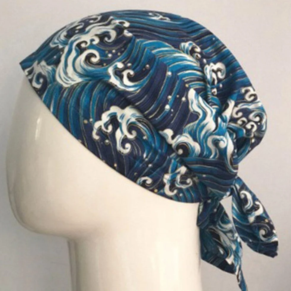 Cappello Cuoco Giapponese Regolabile Bandana Chef Berretto Teschio Cucina Traspirante