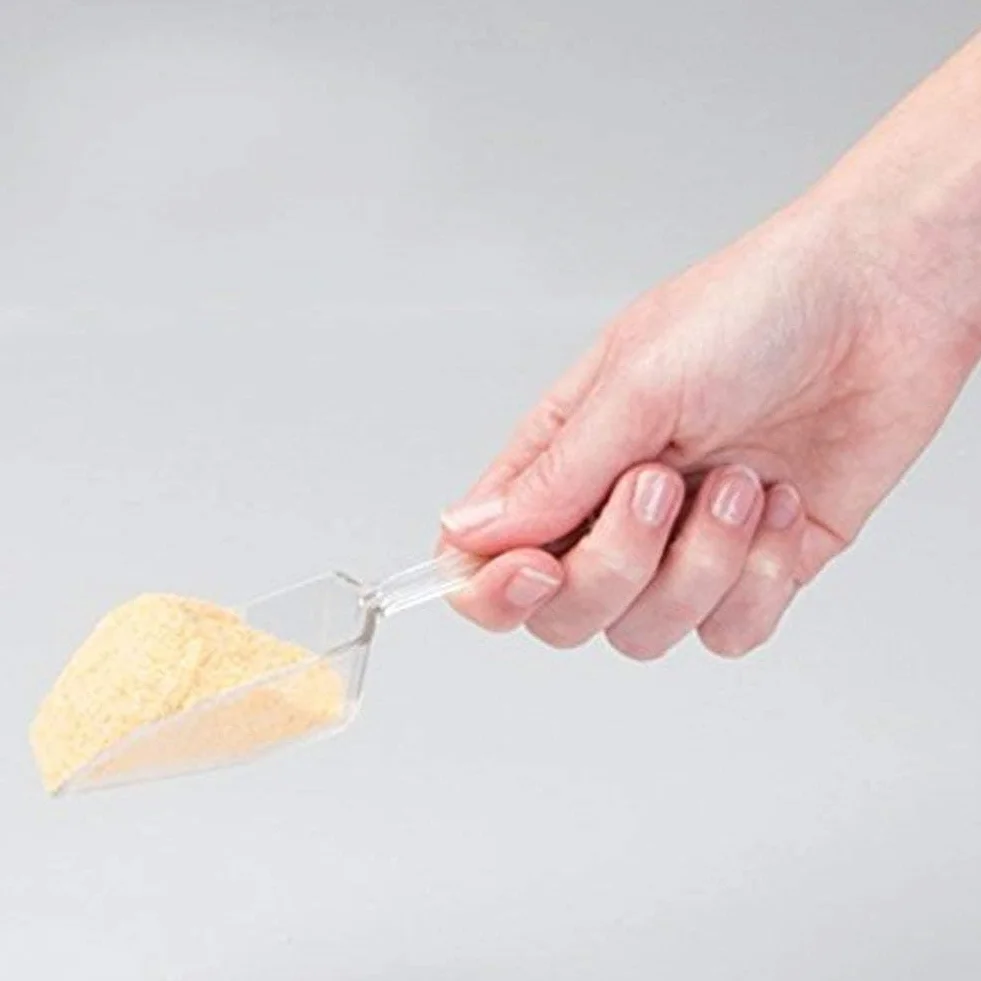 Mini paletta per gelato in plastica trasparente riutilizzabile per matrimoni, caramelle, dessert, buffet, gelato, proteine in polvere, alimenti per animali, utensili da cucina e gadget, 4,5 x 2,5 x