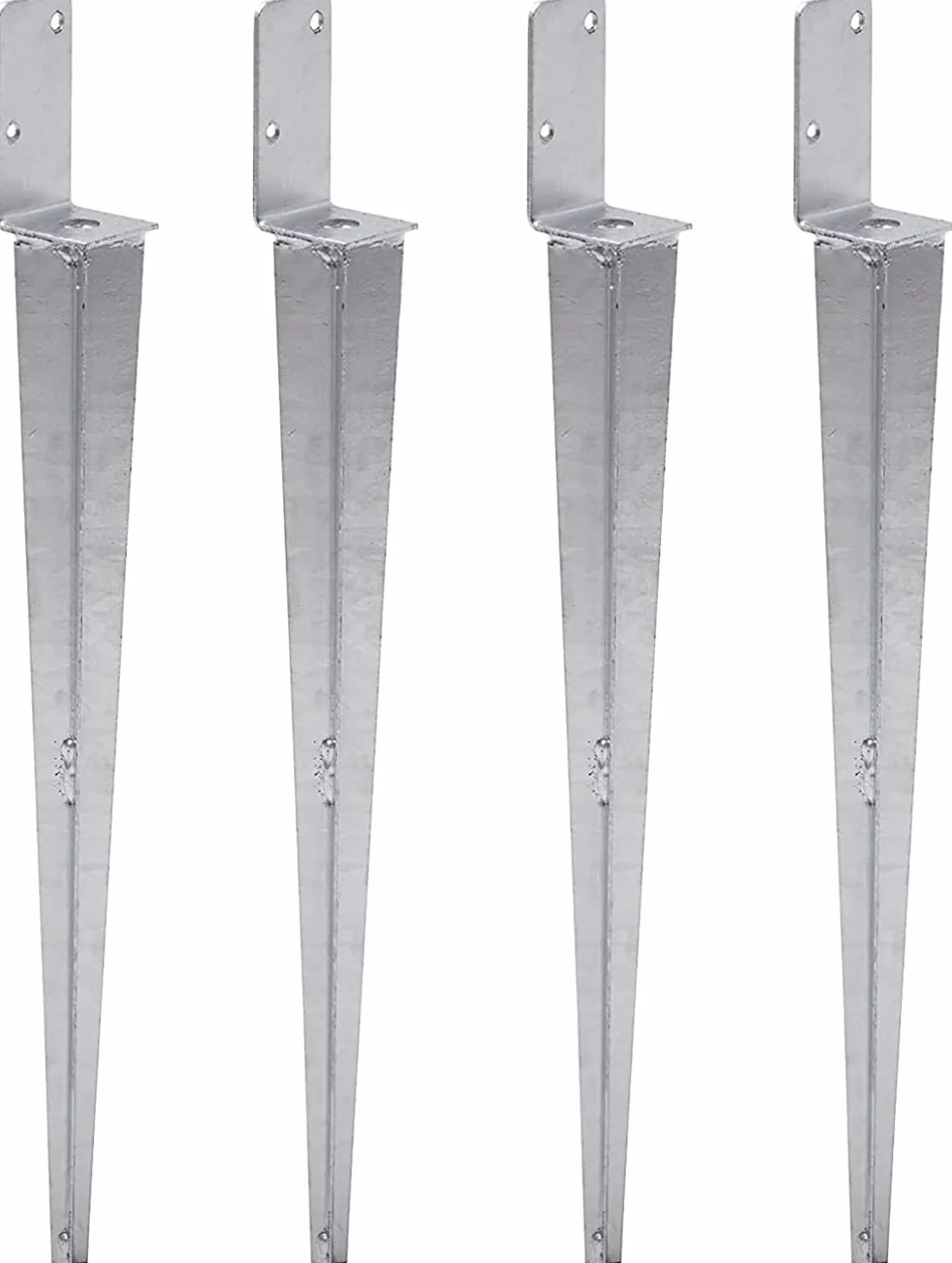 TRIBECCO Supporto Universale per Pali da Incasso L 50x600 Acciaio Zincato a Caldo 4 Pezzi