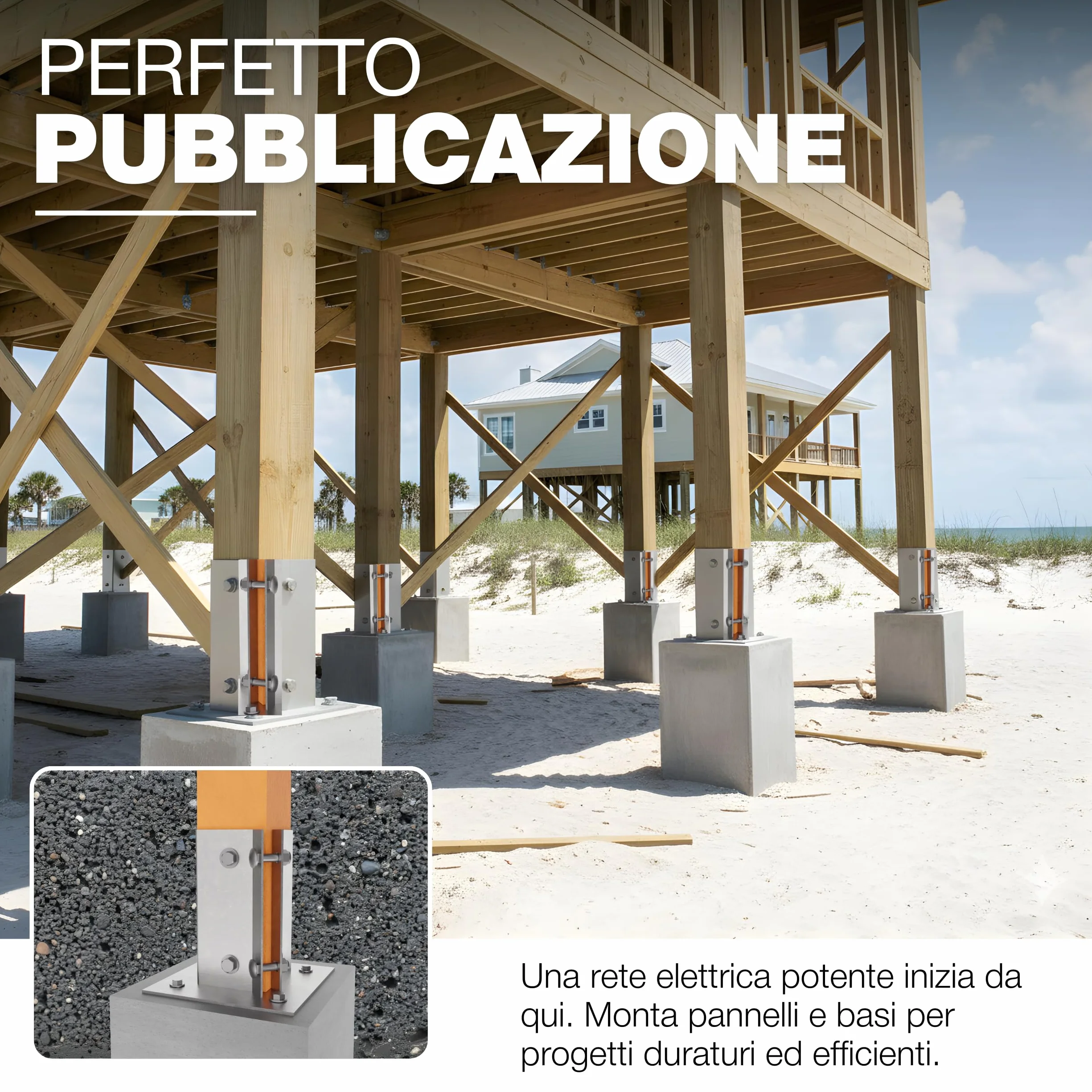 Supporto per Palo da Fissare 100 x 100 mm Zincato a Caldo Staffa Base Quadrata Recinzione