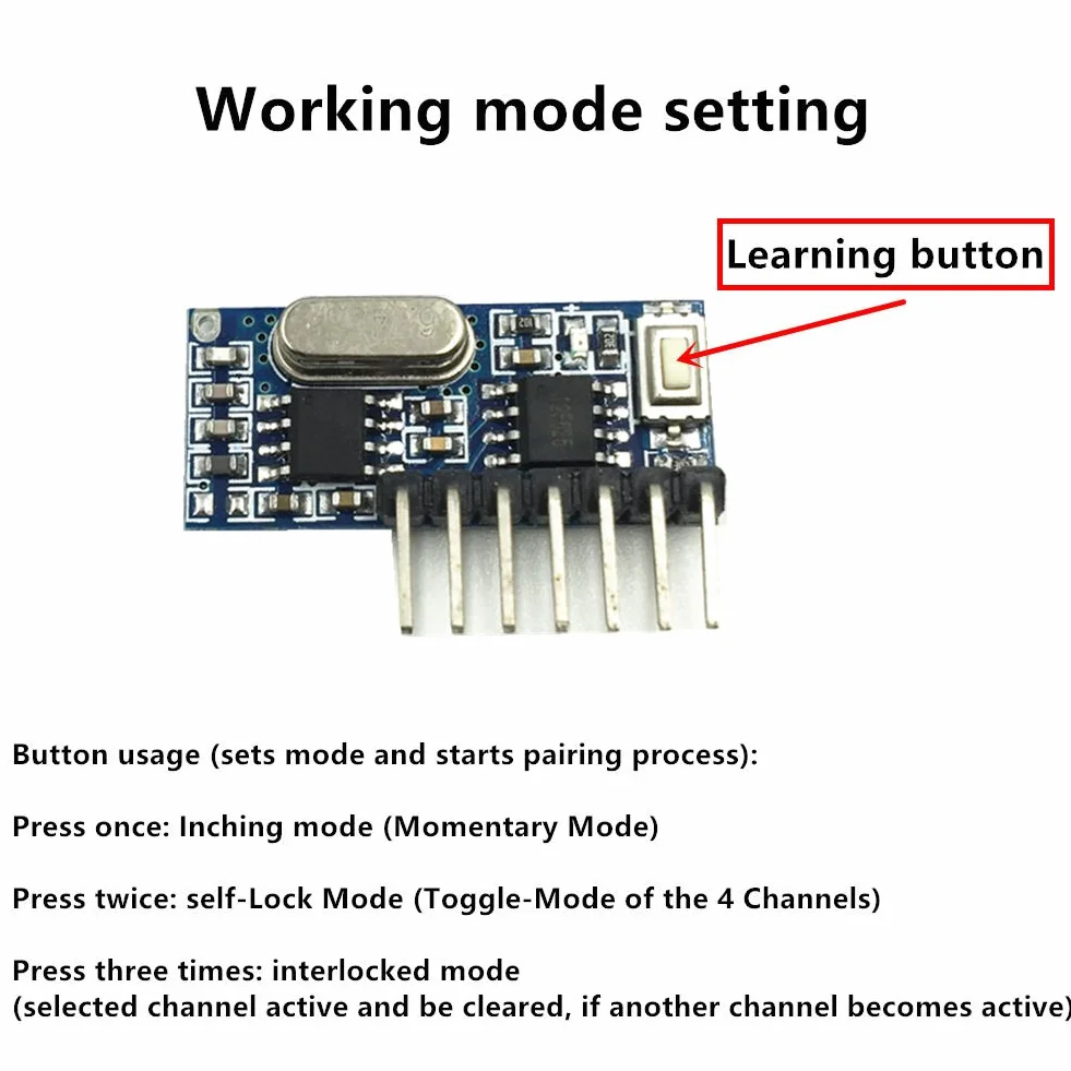 QIACHIP rx480e Radio 433mhz RF Transmitter Module Senza Fili Trasmettitore e Ricevitore Modulo Wireless 4 Canali con Antenna per Telecomando Arduino