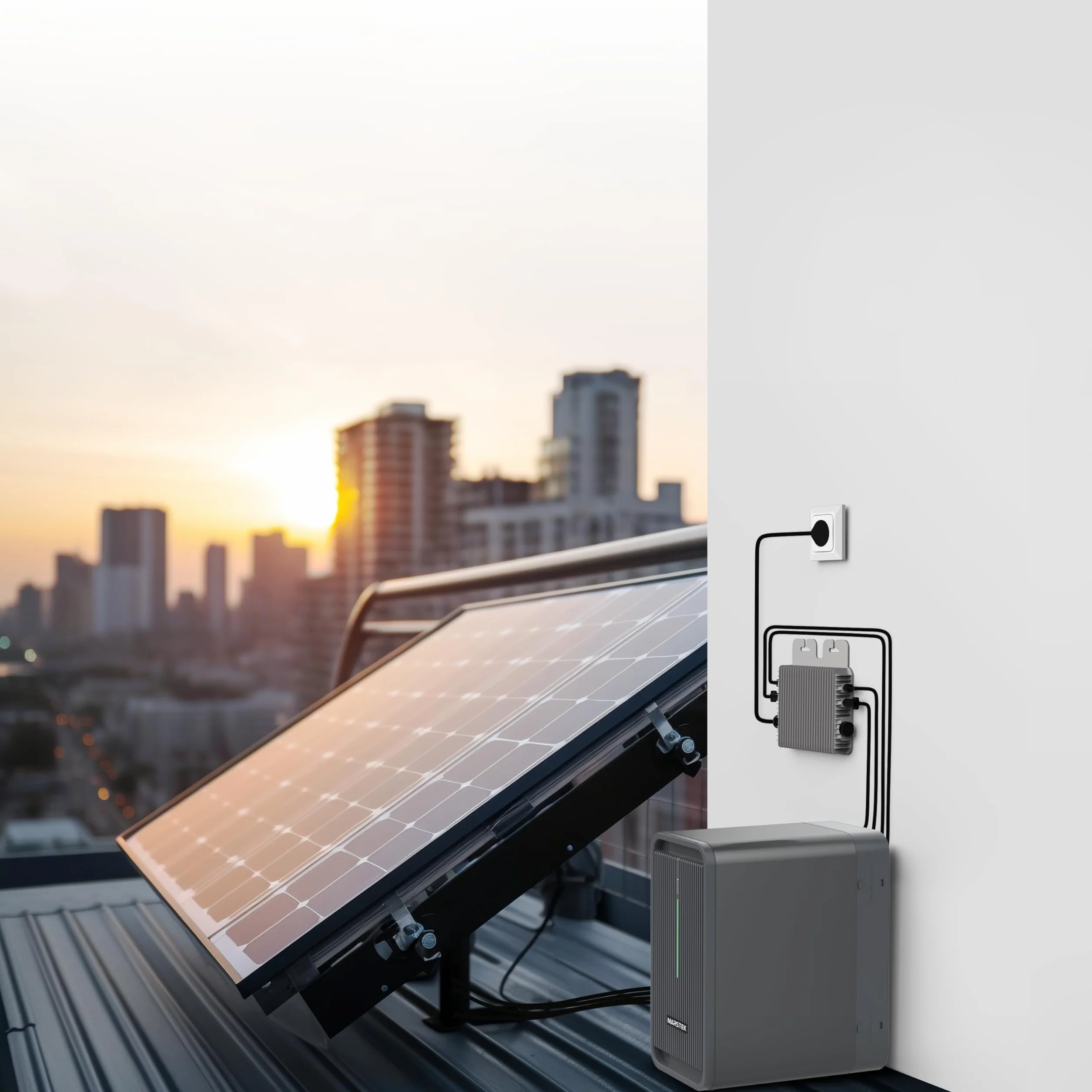 Marstek Accumulo Solare B2500D 2025 Aggiornato, 2240Wh per impianto fotovoltaico da balcone PLUG & PLAY, accumulo per impianto FV, accumulo di energia da 2,24kW power bank solare per casa e balcone