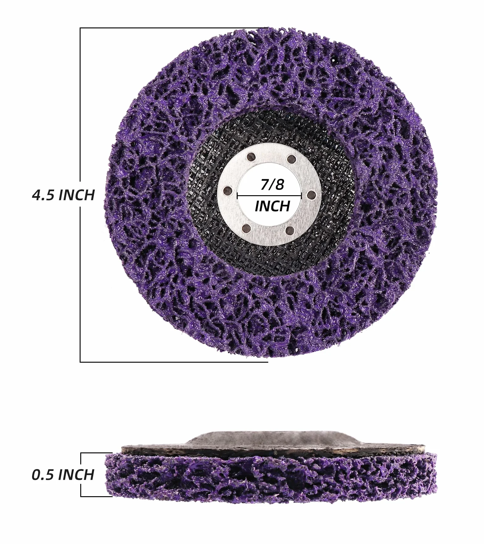 Dischi a strisce abrasivi 4,5" x 7/8" per smerigliatrice angolare, confezione da 5