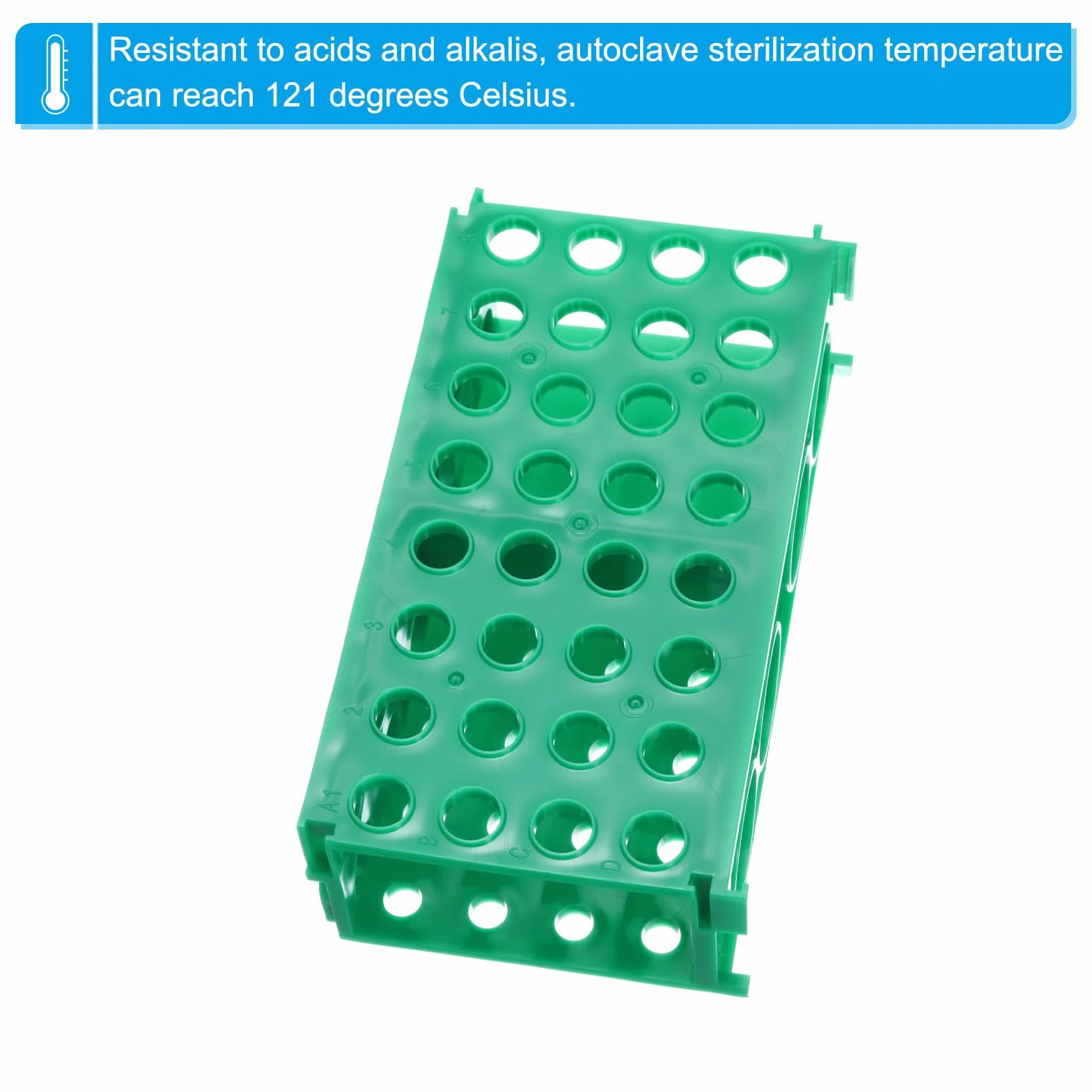 PATIKIL Porta Provette Da 80 Pozzi 1 Pezzo Porta Flaconi A Quattro Pannelli Supporto Per Provette Da Centrifuga Per Microprovette 0.5/1.5/2/10/15/50ml Verde