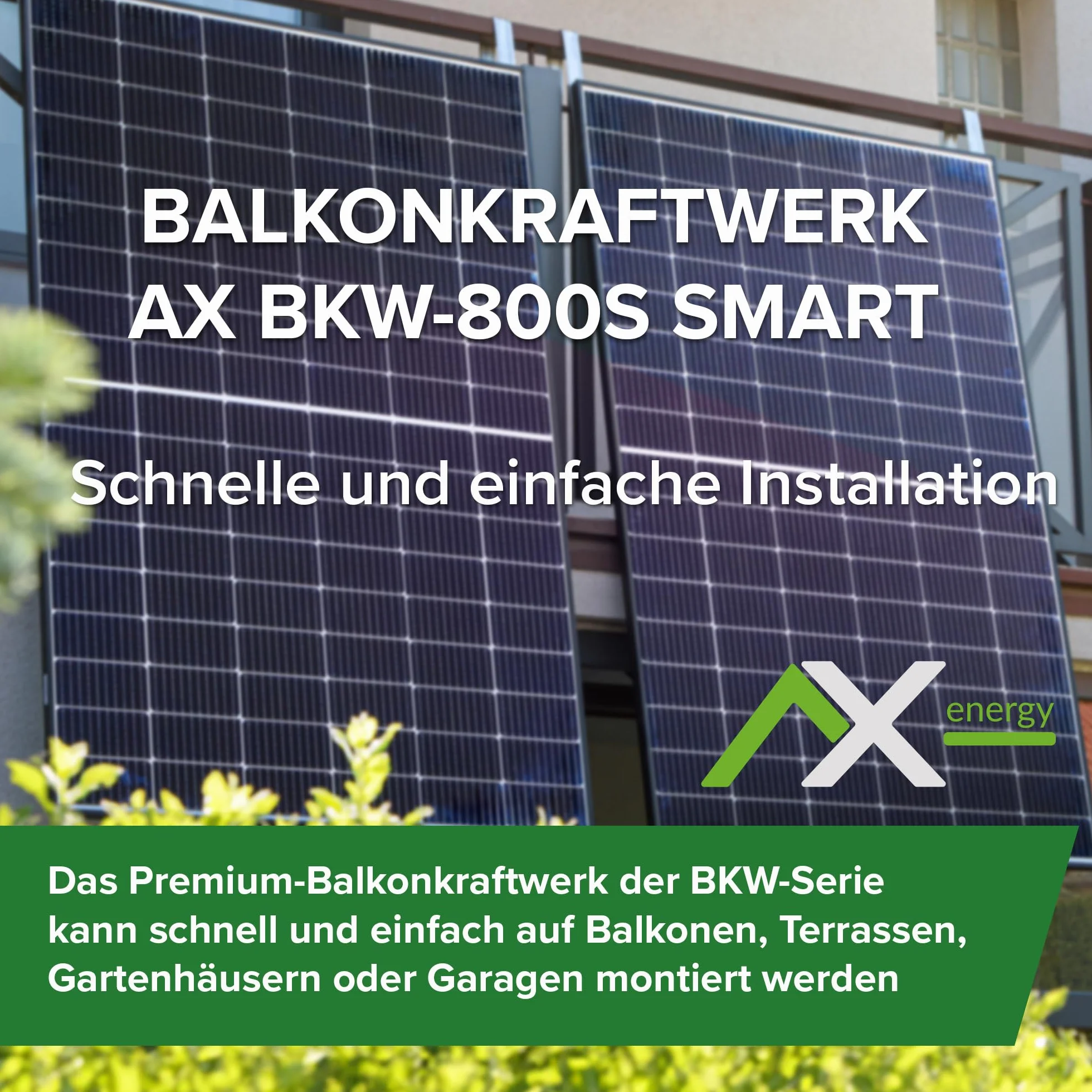 AX Inverter IS-080 800 W per centrali elettriche da balcone – Presa completa, micro inverter con Bluetooth e WLAN, IP67, facile installazione, alta efficienza per impianti solari