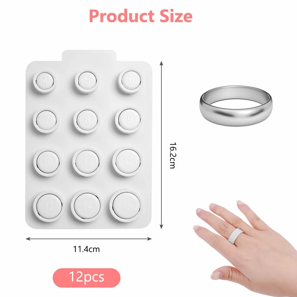 OFFCUP Misuratori per Anelli, Kit di Misure per Anelli, 12 Misure Taglie da 4 a 15