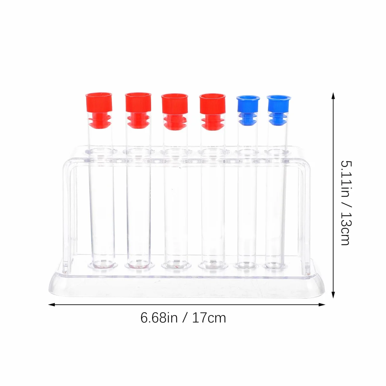generic Portaprovette in Plastica Trasparente 6 Scomparti Supporto Per Tubo Di Test Laboratorio 6 Provette Organizer Compatto 6.69X5.12X1.97In Per Scuola Ricerca Scientifica