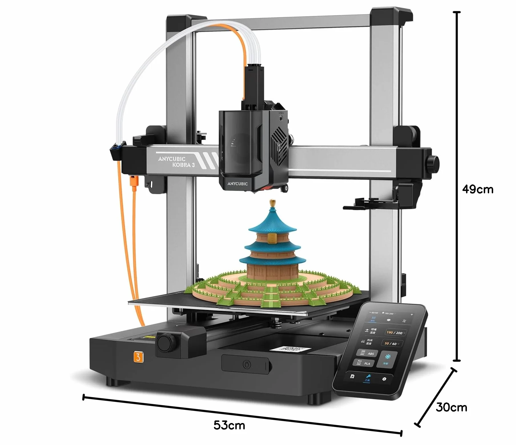 ANYCUBIC Kobra 3 Stampante 3D Intelligente per la Stampa Multicolore (da 4 a 8 Colori), Stampante 3D FDM ad Alta Velocità di 600 mm/s,Grande Volume di Stampa 250 * 250 * 260mm