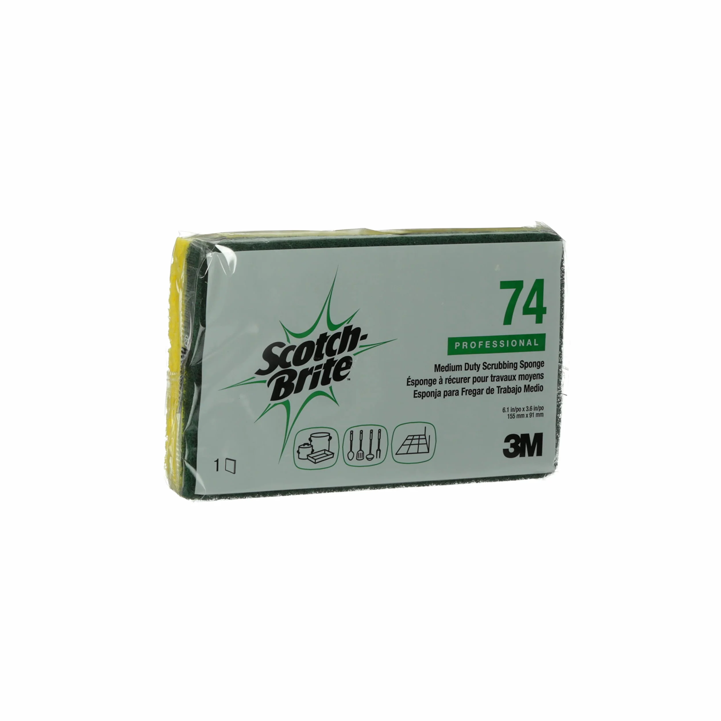scotch-brite 74 Medium Duty scrub Sponge, 6 – 3/81,3 cm lunghezza x 3 – 19/81,3 cm "di larghezza x 11/40,6 cm di spessore (case of 20)