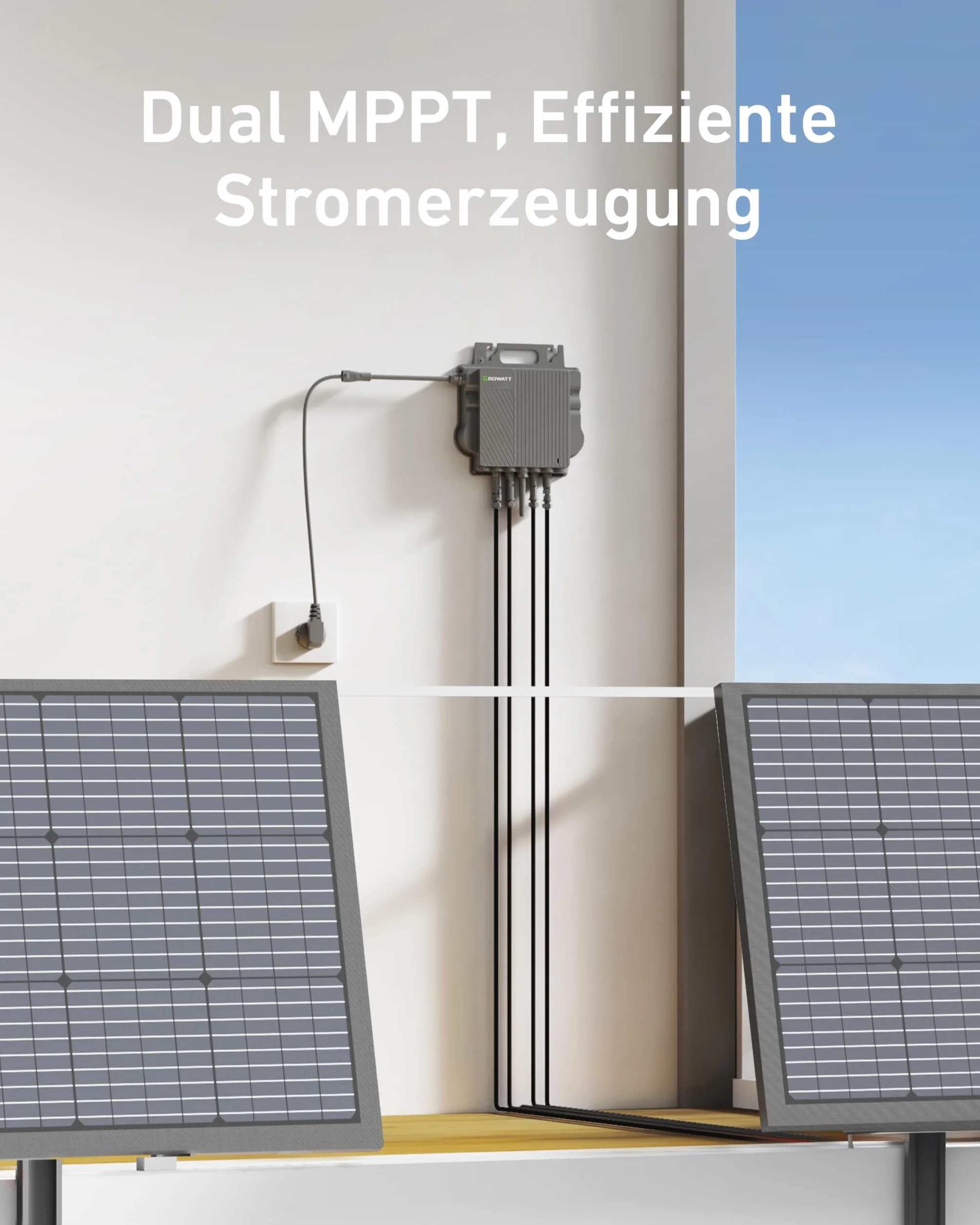 GROWATT Micro inverter 800W: micro inverter solare WiFi per centrale elettrica da balcone con accumulo, inverter fotovoltaico per 2 pannelli solari, impermeabile IP67, NEO 800M-X