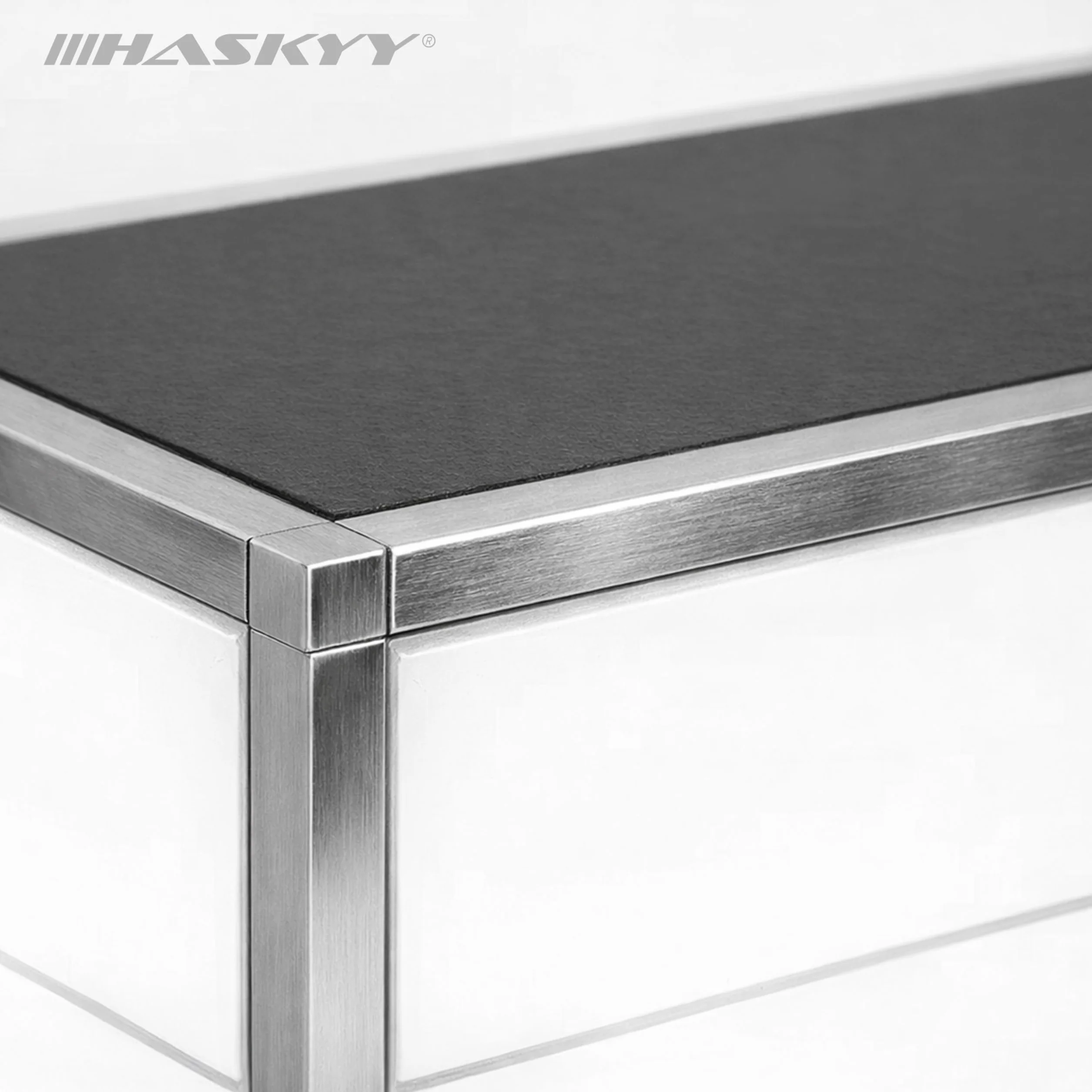 HASKYY Kątownik do listwy gresowej ze stali nierdzewnej V2A szczotkowany kwadratowy uniwersalny 11 mm