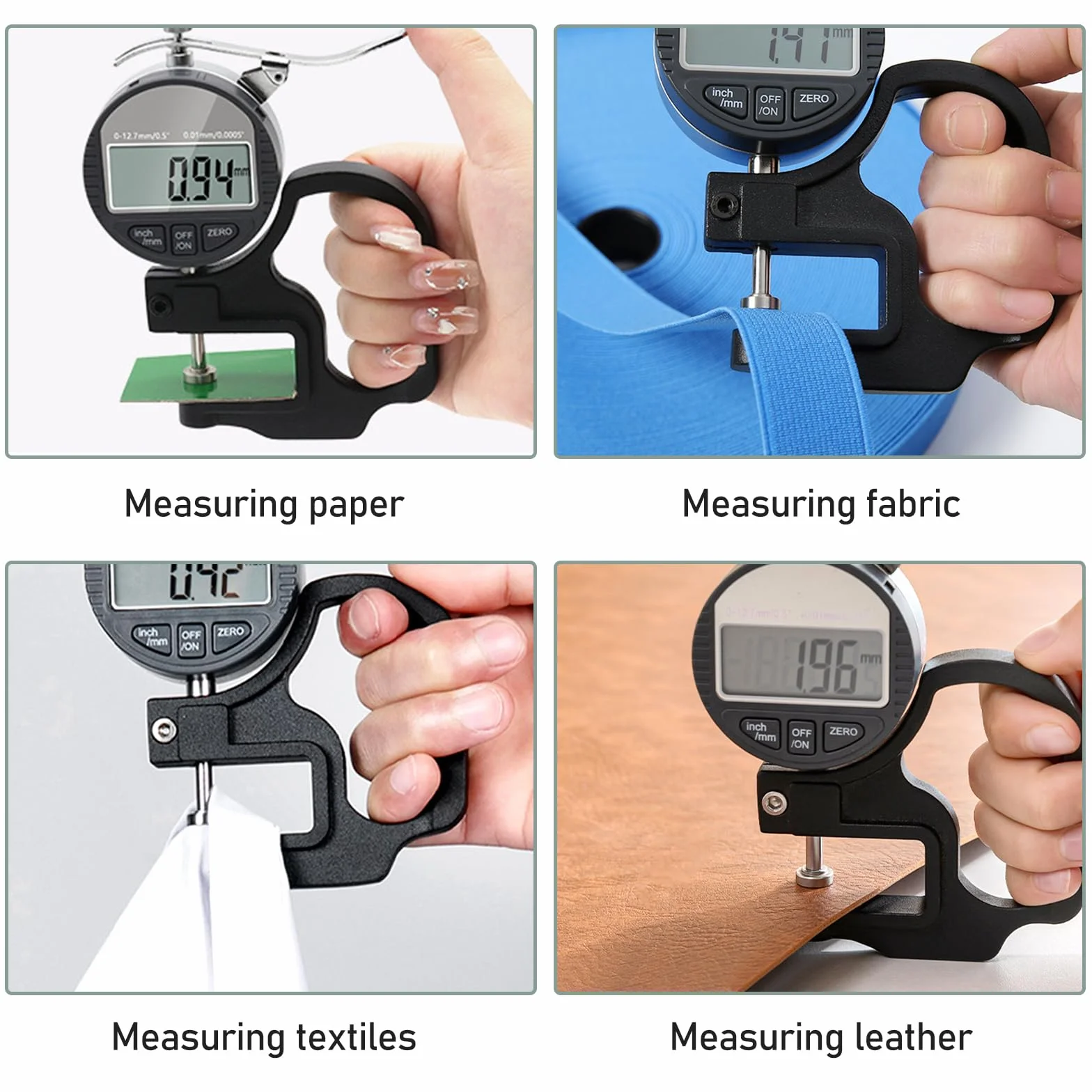 Misuratore di spessore digitale 0-12,7 mm precisione 0,01 μm portatile calibro spessore