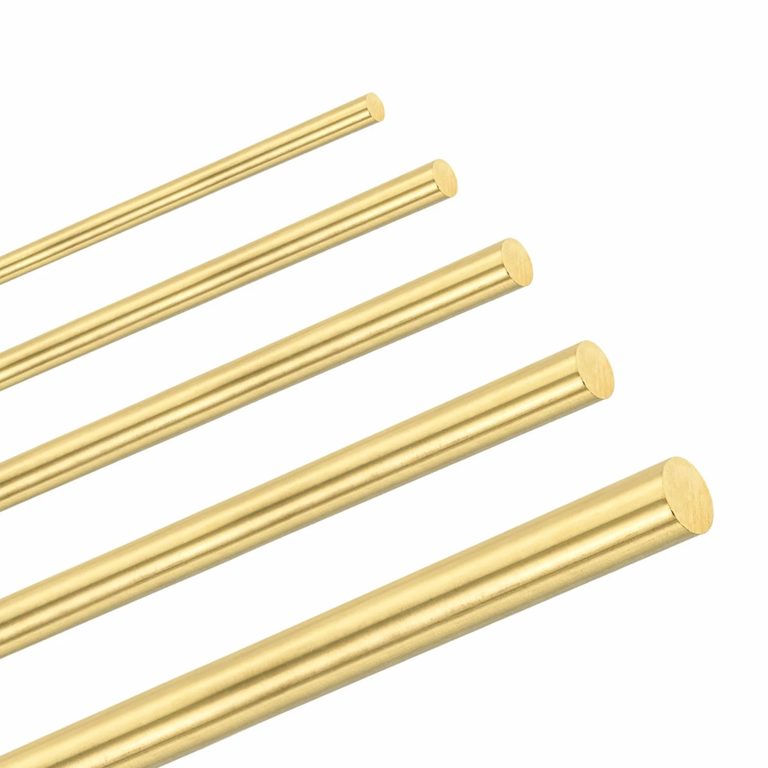 M METERXITY 5-Pack Asta In Ottone, 3,4,5,6,8mm Dia 3.94" H59 Asta Tonda In Ottone Massiccio Per Perno Manico Coltello Materiale Forniture Per Coltelli/Perno Albero, Tornio Rivetto Stock Tubo
