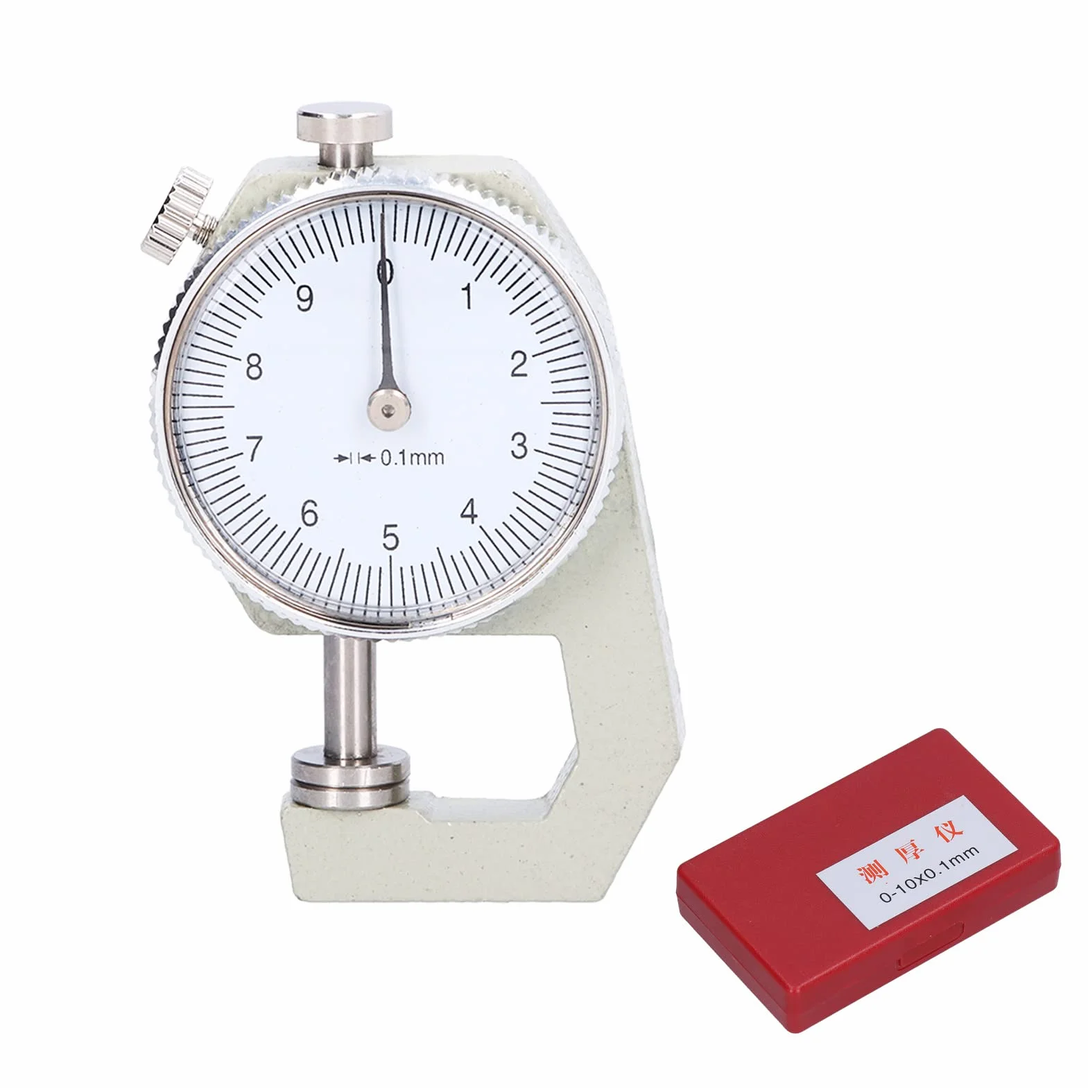 Spessimetro a Quadrante da 0 a 10 Mm Iin Metallo Plastica, Misuratore di Spessore del Quadrante, Calibro di Spessore per Filo Tester per Carta, Pelle, Strumento di Misura Dello Spessore Della Lamiera
