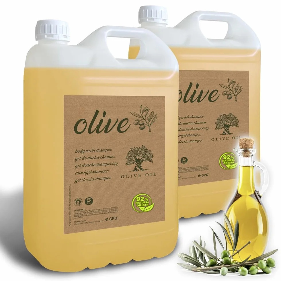 GPQ Gel/Shampoo 2 in 1 OLIVE 5 L Refill Balsamo senza Parabeni 92% NATURAL ORIGIN