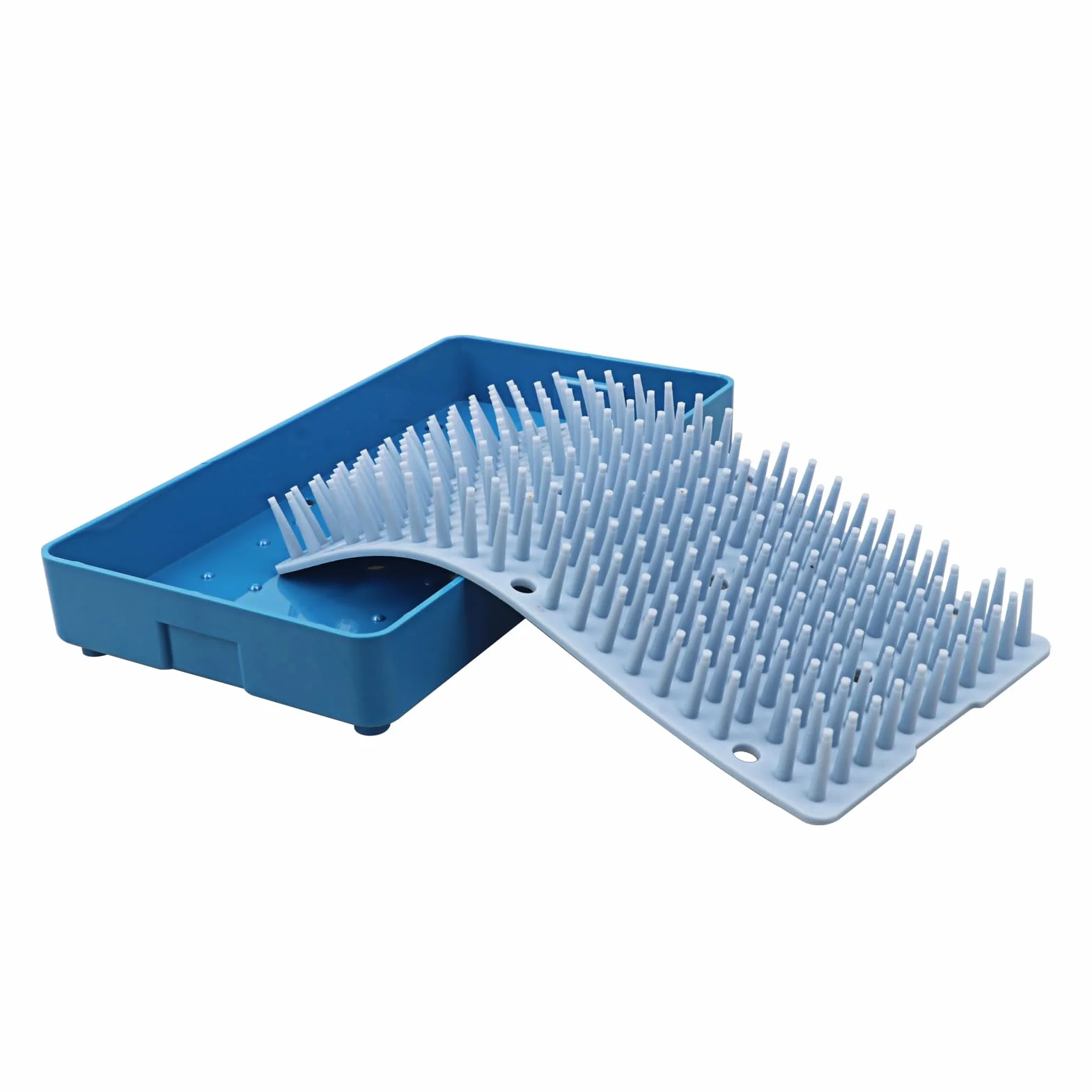 EUSTOMA Vassoio di sterilizzazione in plastica autoclavabile per strumenti con tappetino in silicone, dimensioni S/M/L, per strumenti/strumenti (S)