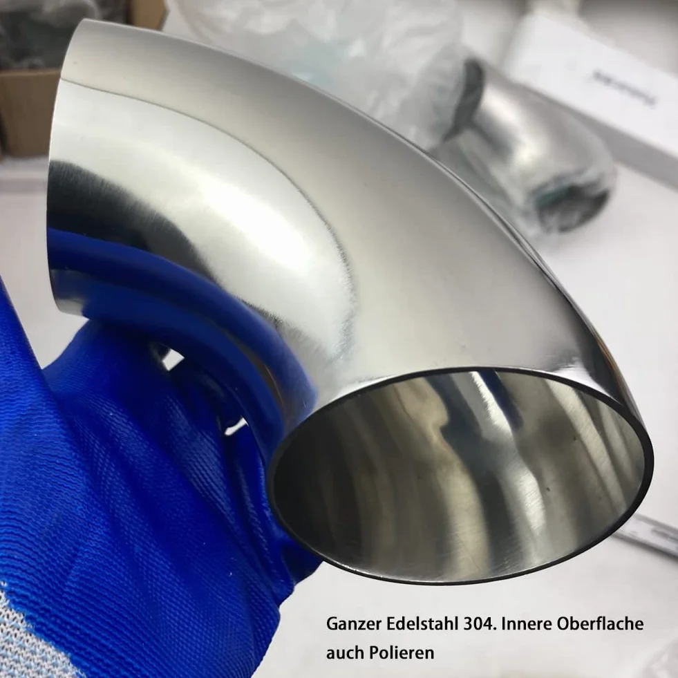 Curva in acciaio inossidabile SS304 90 gradi 65mm 2,5 pollici gomito di piegatura tubo
