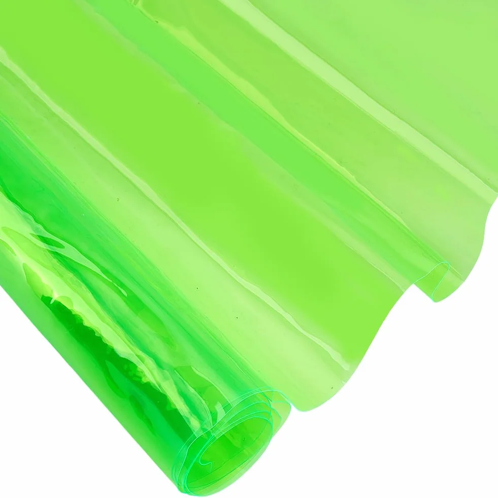 AHANDMAKER Vinile in PVC trasparente, 121,9 x 91,4 cm, in plastica trasparente, fluorescente, tinta unita, impermeabile, per fai da te, fiocchi, orecchini, borse, borse, cucito, artigianato e