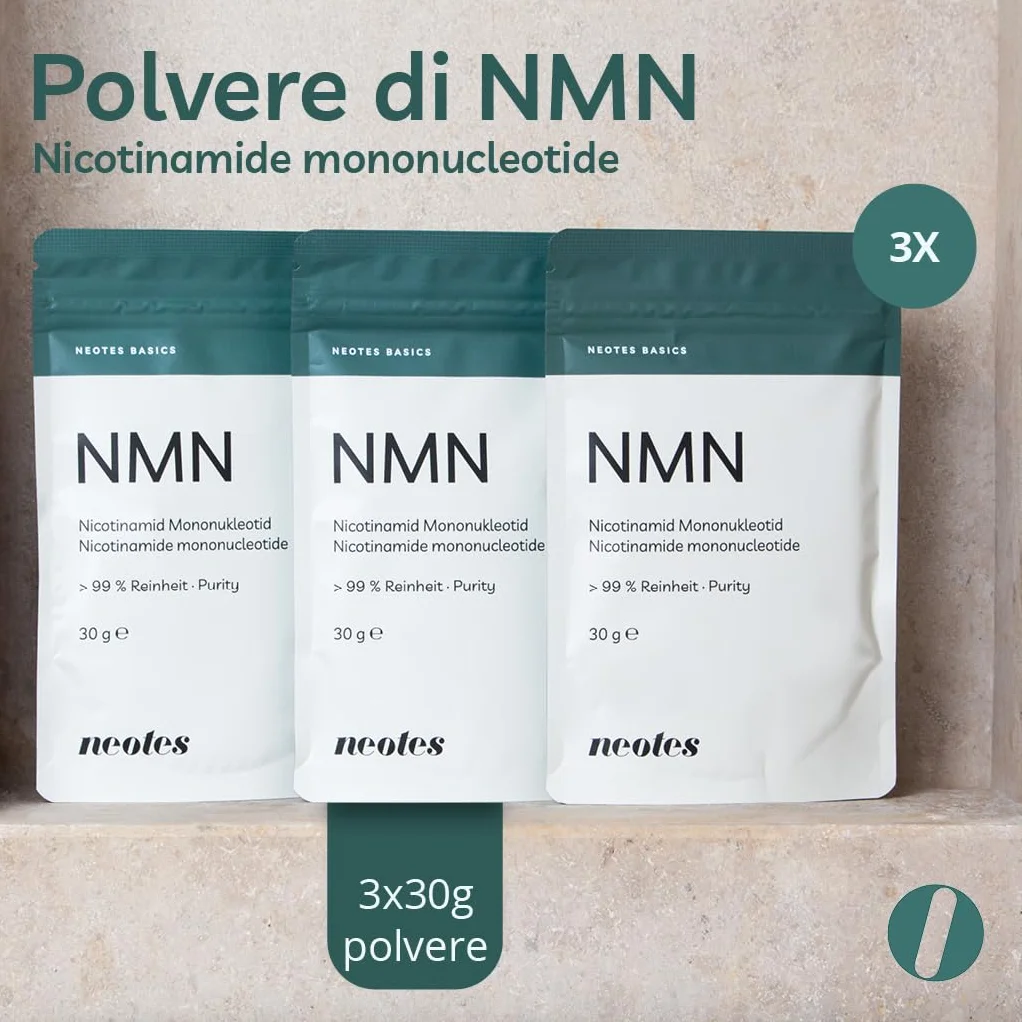 NMNeotes Polvere pura di NMN (Nicotinamide Mononucleotide) >99% senza additivi Materia prima testata in laboratorio Germania per uso di ricerca