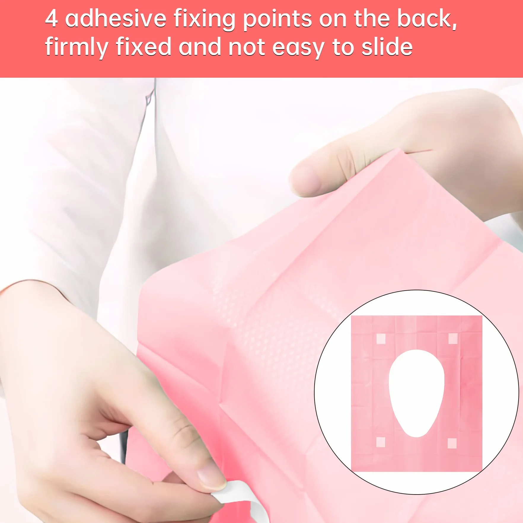 Copriwater Usa e Getta Igienici Monouso Universale per WC Impermeabile Tascabile Antibatterico Biodegradabili 40 Pezzi Rosa