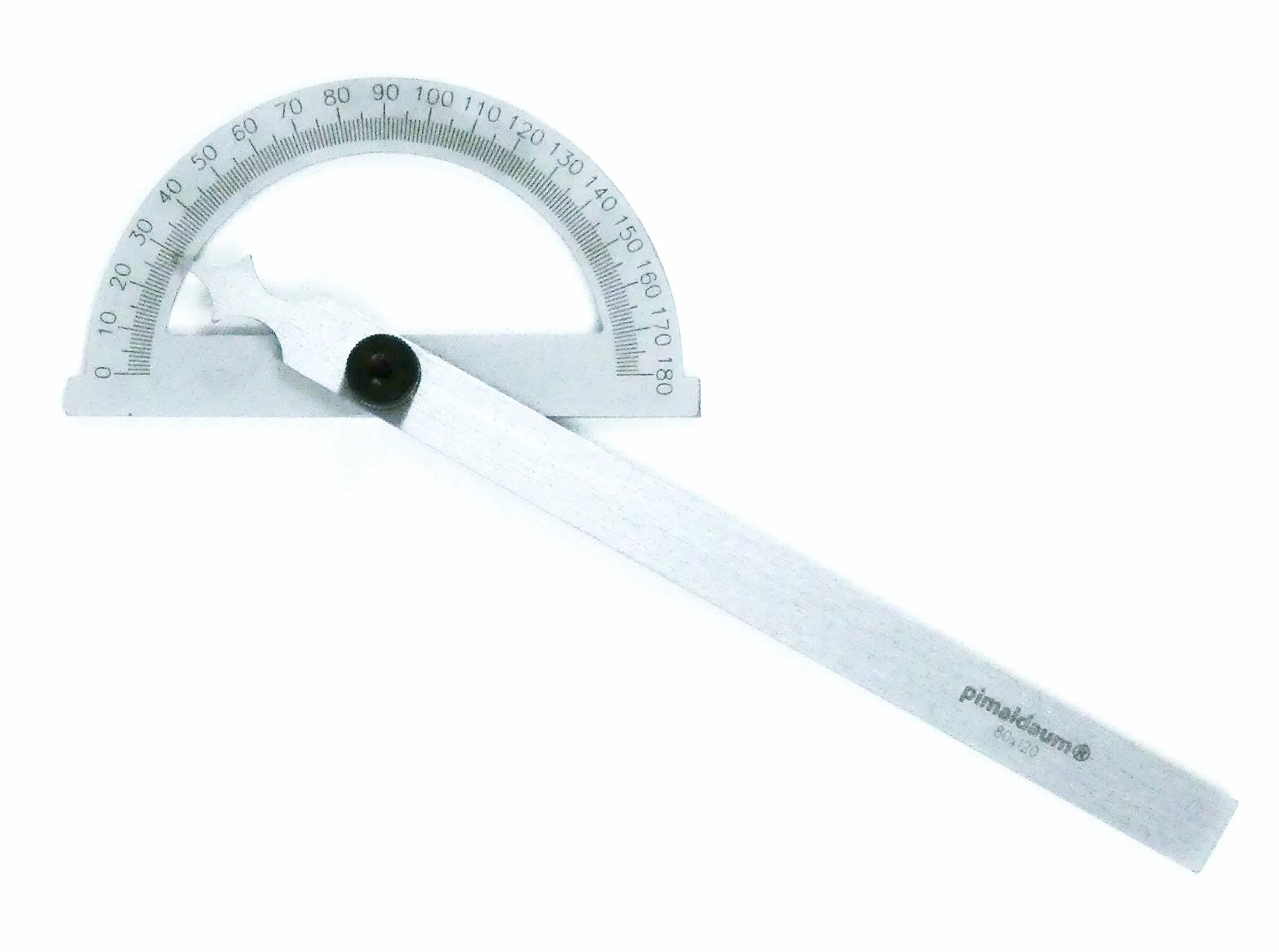 Goniometro angolare 0–180° professionale | Misuratore di angoli con righello regolabile | Strumento di precisione per misurare e tracciare angoli | 1 pezzo, varie m (80 * 120 mm)