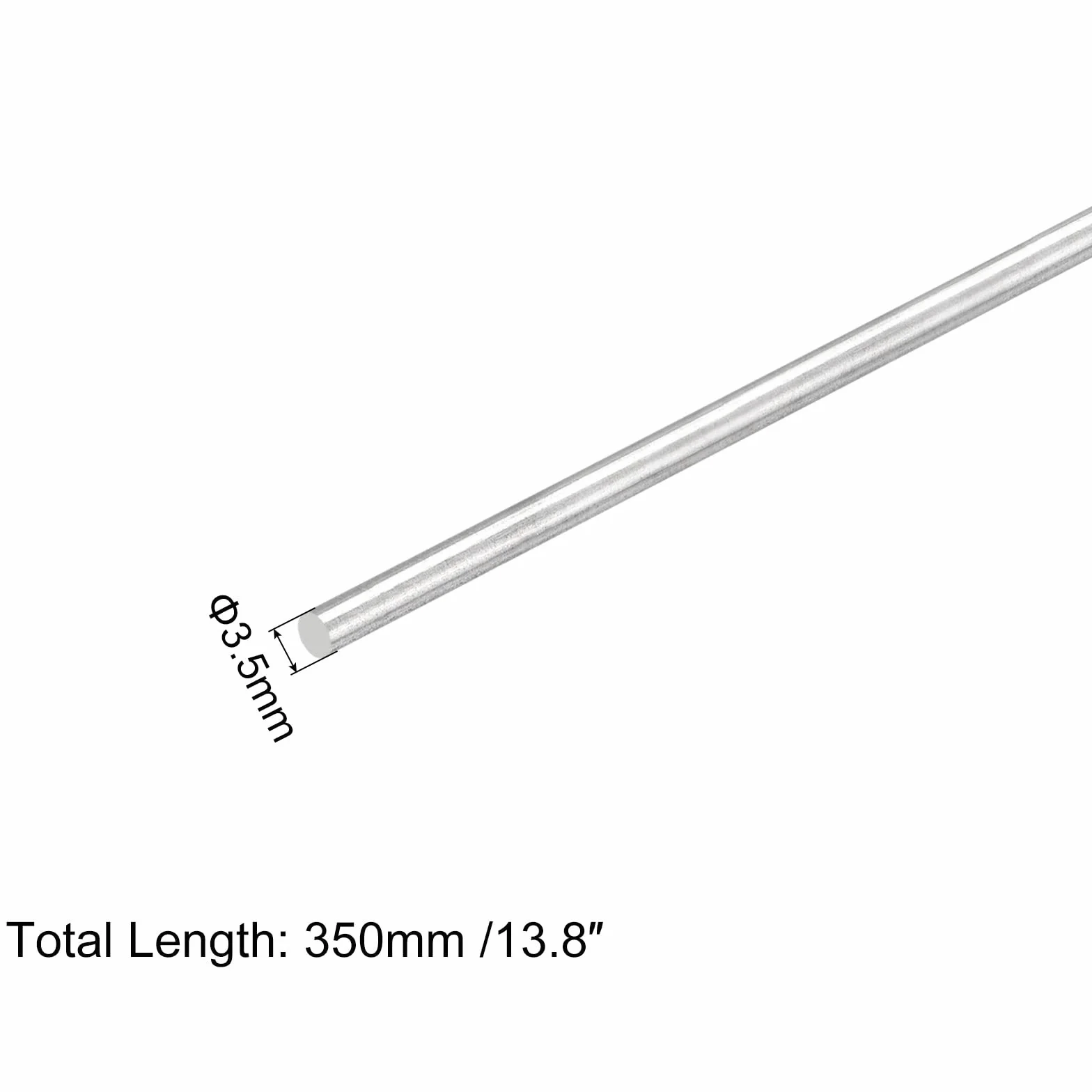 Aste rotonde in acciaio inox 304, 3,5 mm x 350 mm, confezione da 2