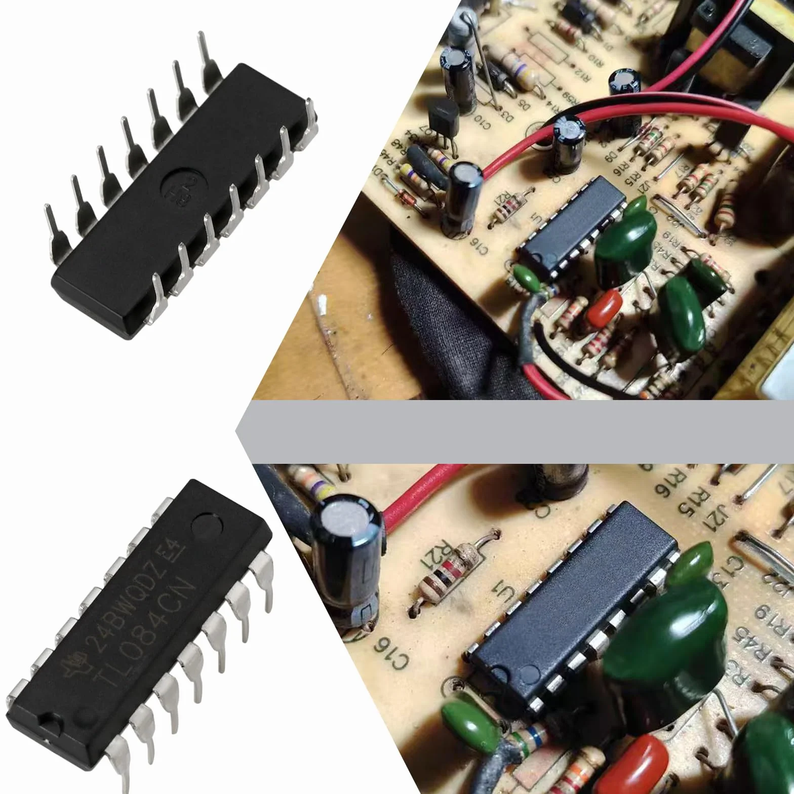 OTOTEC 20 Pezzi TL084CN Amplificatore Operazionale Di Ricambio TL084 Chip IC Amplificatore Operazionale DIP-14 Chip Di Ingresso JFET A Basso Rumore Per Elaborazione Del Segnale Audio