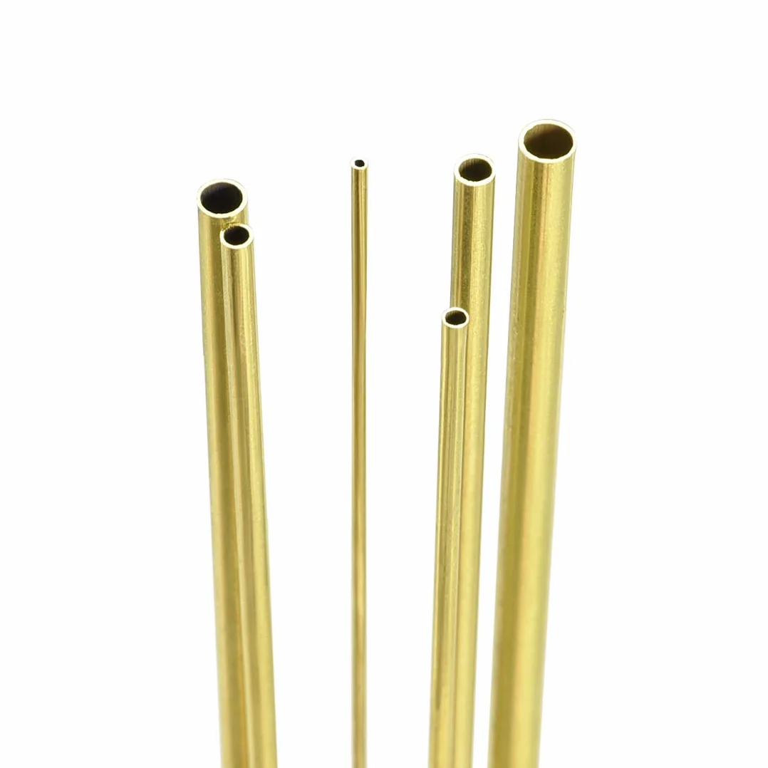 PATIKIL Ottone Tubo 1mm-3.5mm DE x 0.2mm Parete 300mm Lunghezza 6pz Liscio Rotondo