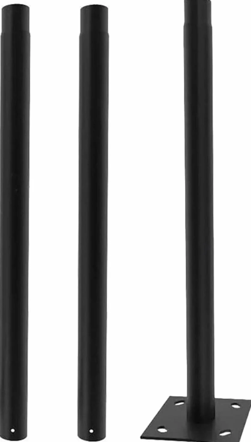 Staffa Palo Supporto Lampione Faro Stradale 3 Metri Metallo Nero per LED Solare Telecamere