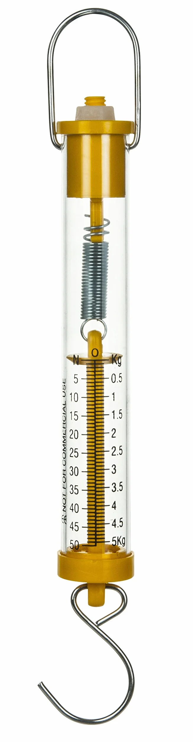 Eisco Labs Newton - Bilancia a molla, capacità massima 50 N, 5 kg, doppia scala etichettata