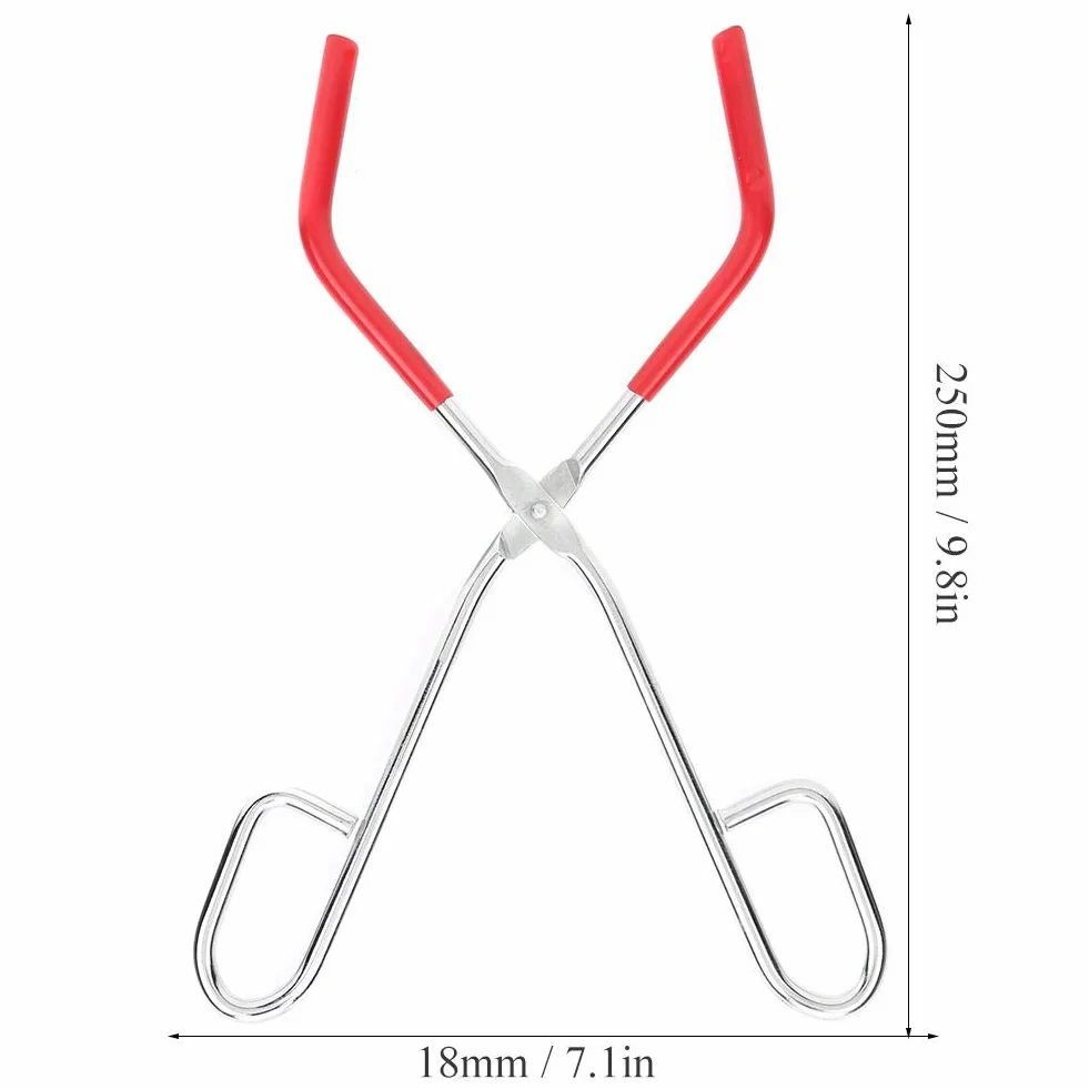 2 PCS Laboratorio Tazza Becher Clip Pinze Strumento Acciaio Boccetta Beaker Clip Pinze per becher chimico Strumento didattico, Accessorio morsetto per chimica per laboratorio Alta lucidatura