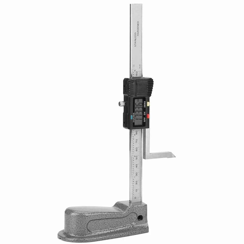 Misuratore di altezza digitale (0-150 mm), misuratore di profondità di apertura di precisione digitale - con base in acciaio inossidabile