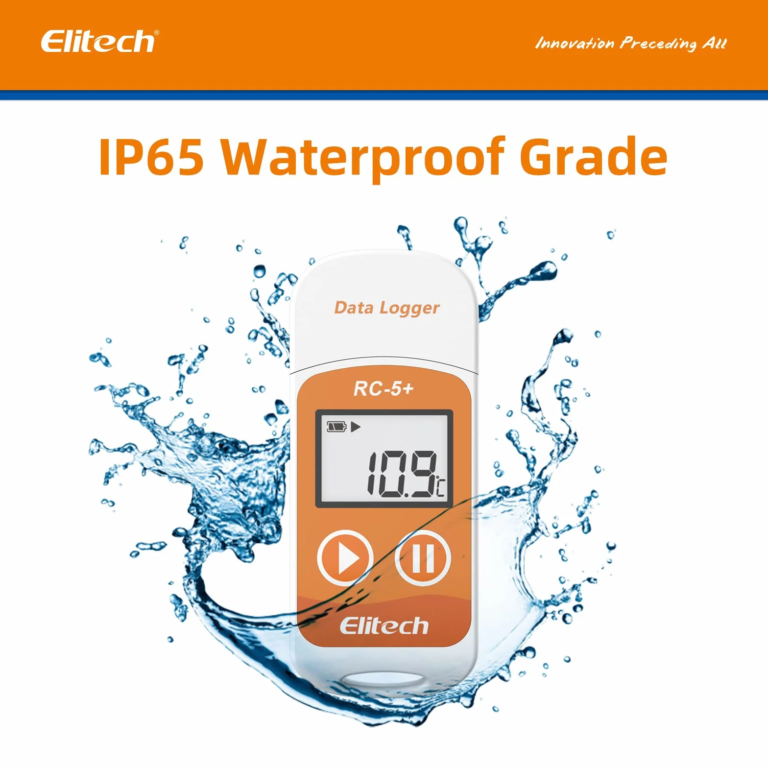 Elitech RC-5+ Registratore di Dati di Temperatura 32000 Punti -30°C a +70°C PDF CSV