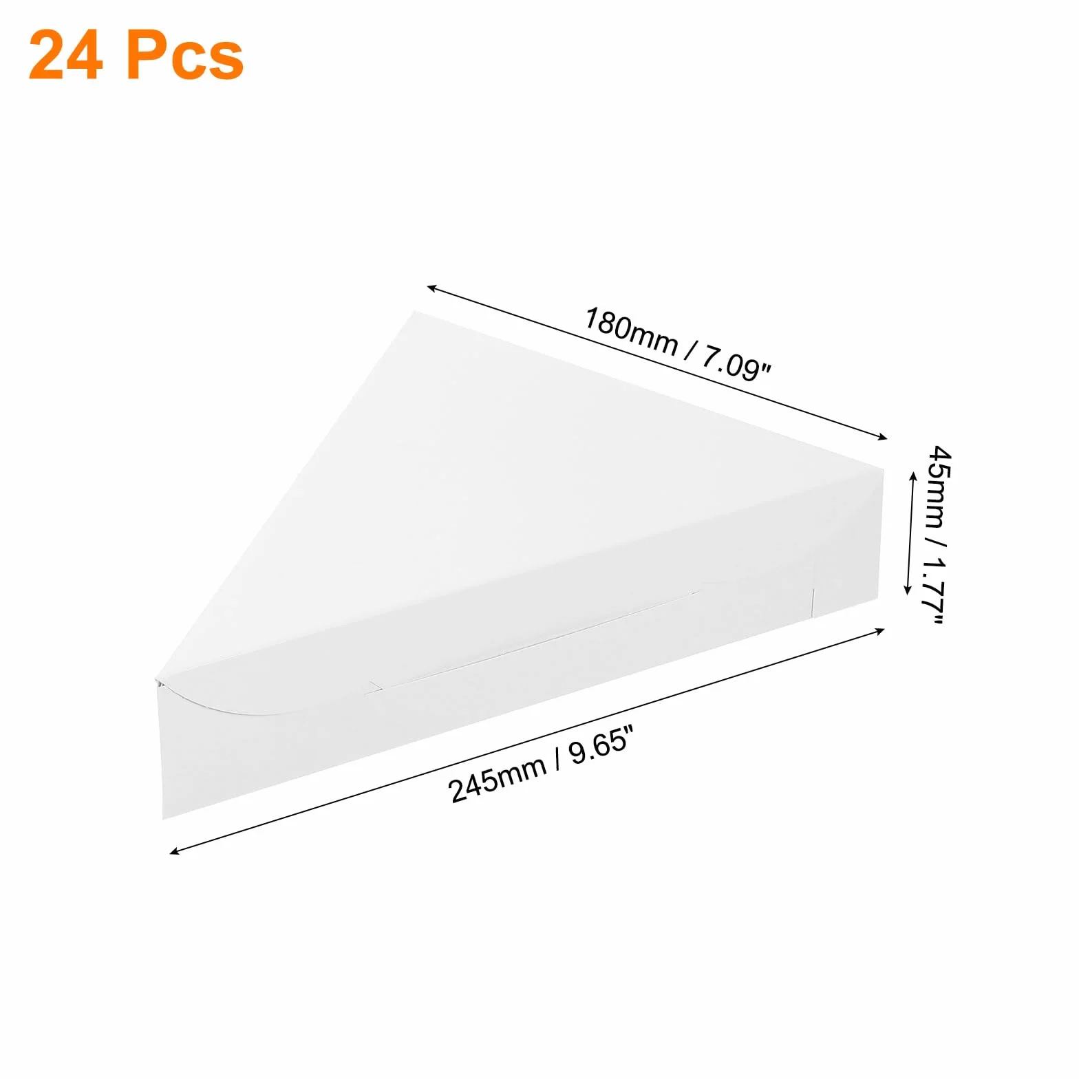 sourcing map Scatole per pizza 24 pezzi 24 x 18 x 4 cm contenitore per pizza singola scatola triangolare (bianco)
