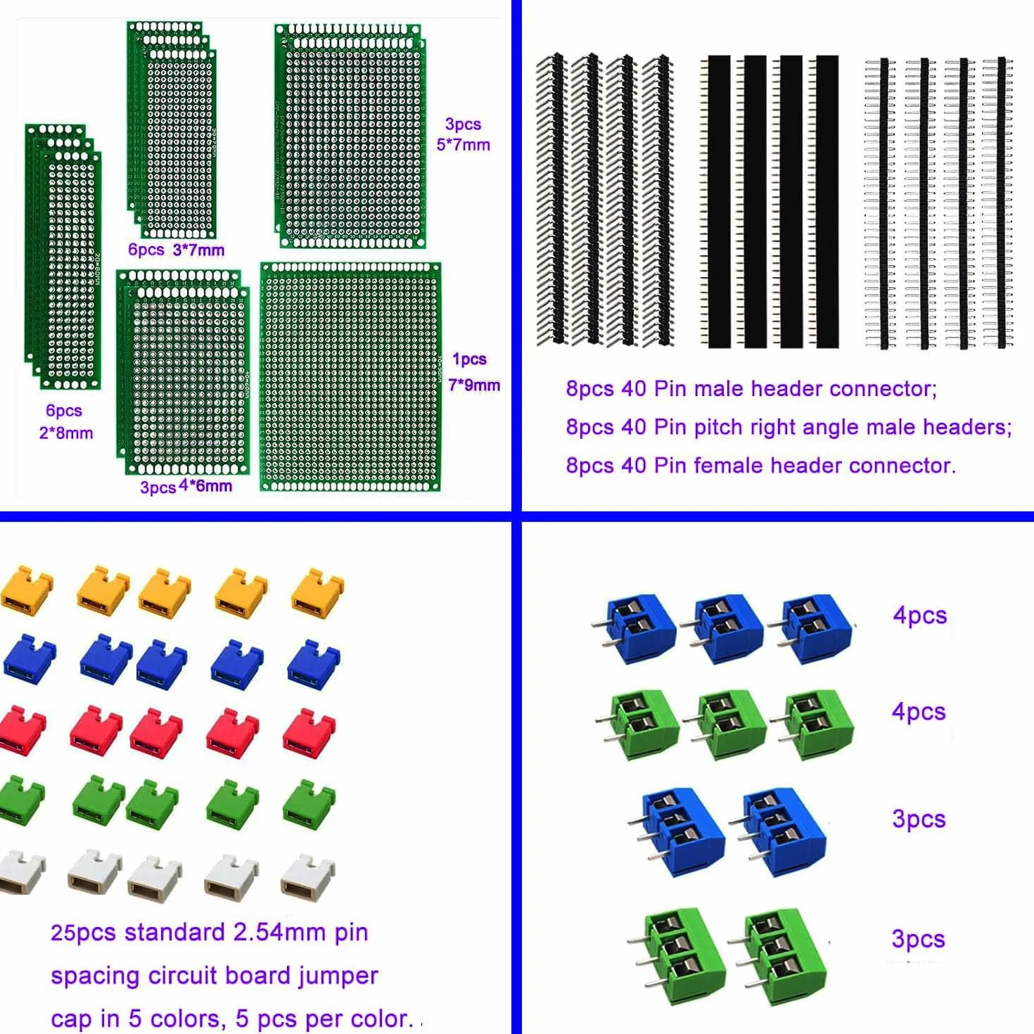 RUNCCI-YUN 82 Pezzi Kit di schede PCB, 19 Pezzi Scheda PCB a Doppia Faccia, Circuito Stampato Prototipo