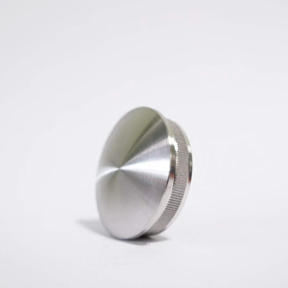 M.P. METALLI - Tappo leggermente bombato per tubo corrimano in acciaio inox aisi 304 satinato grana 240 - Per tubo diametro Ø 48,3 mm. Spessore 2 mm - Made in Italy