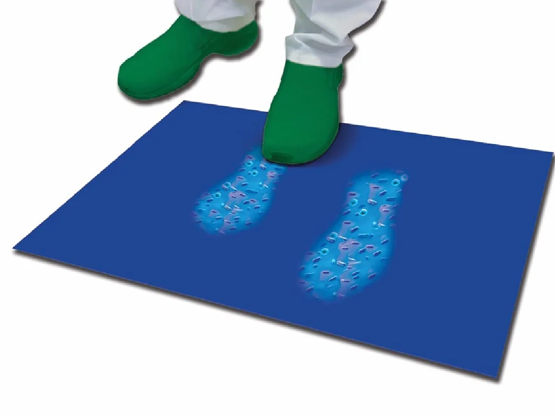 GIMA - Tappetino decontaminante antibatterico, 45x115 cm, 30 strati, confezione da 5, blu, 36693