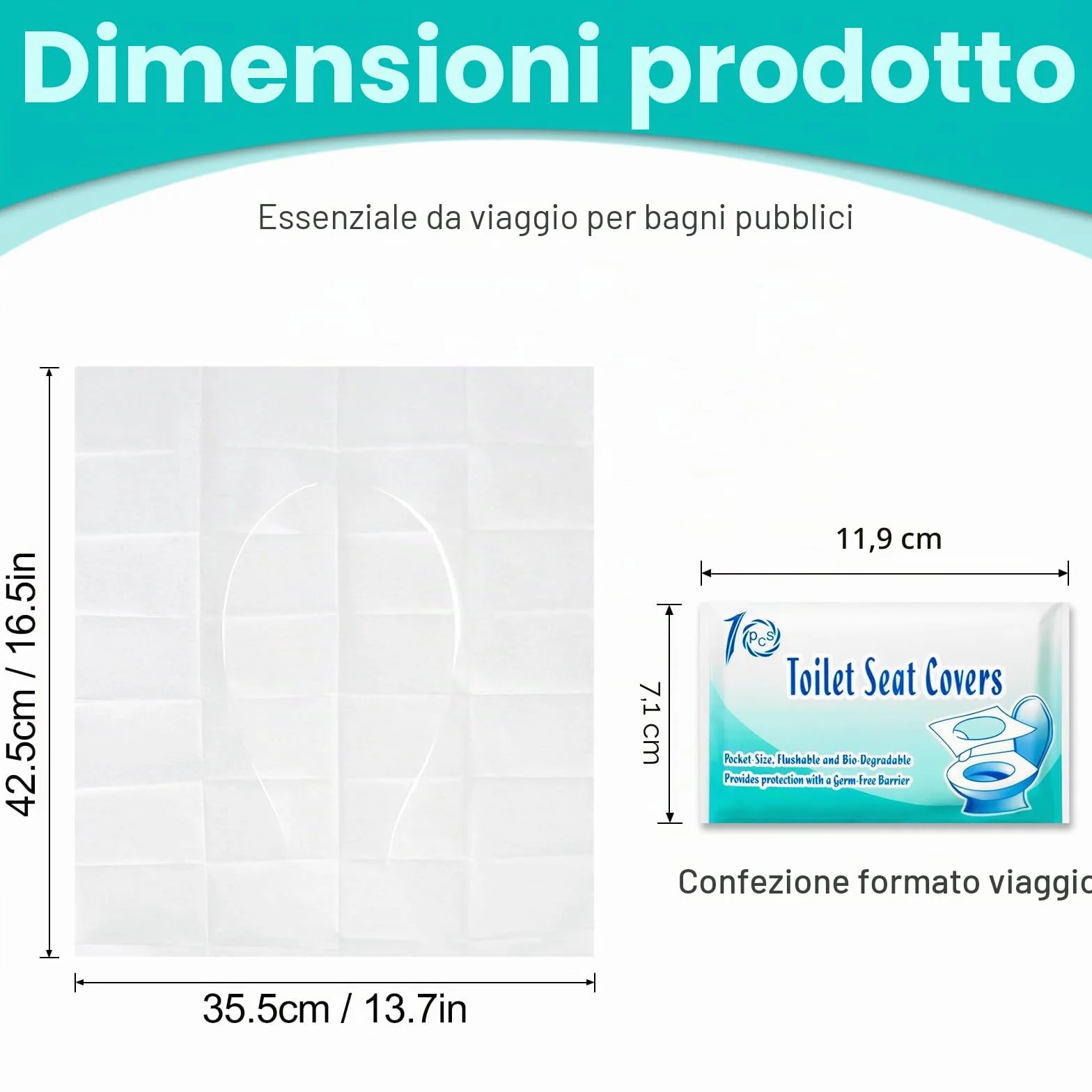 Copriwater usa e getta biodegradabili 42x35cm adulti bambini