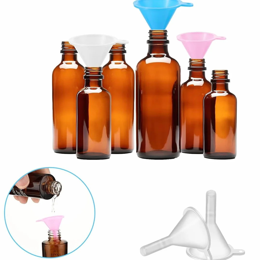 Imbuto piccolo,Piccolo imbuto in plastica, 12 pezzi, mini imbuto per riempire bottiglie, bicchieri, profumi, polveri, oli essenziali, shampoo, sabbia, bottiglie da laboratorio