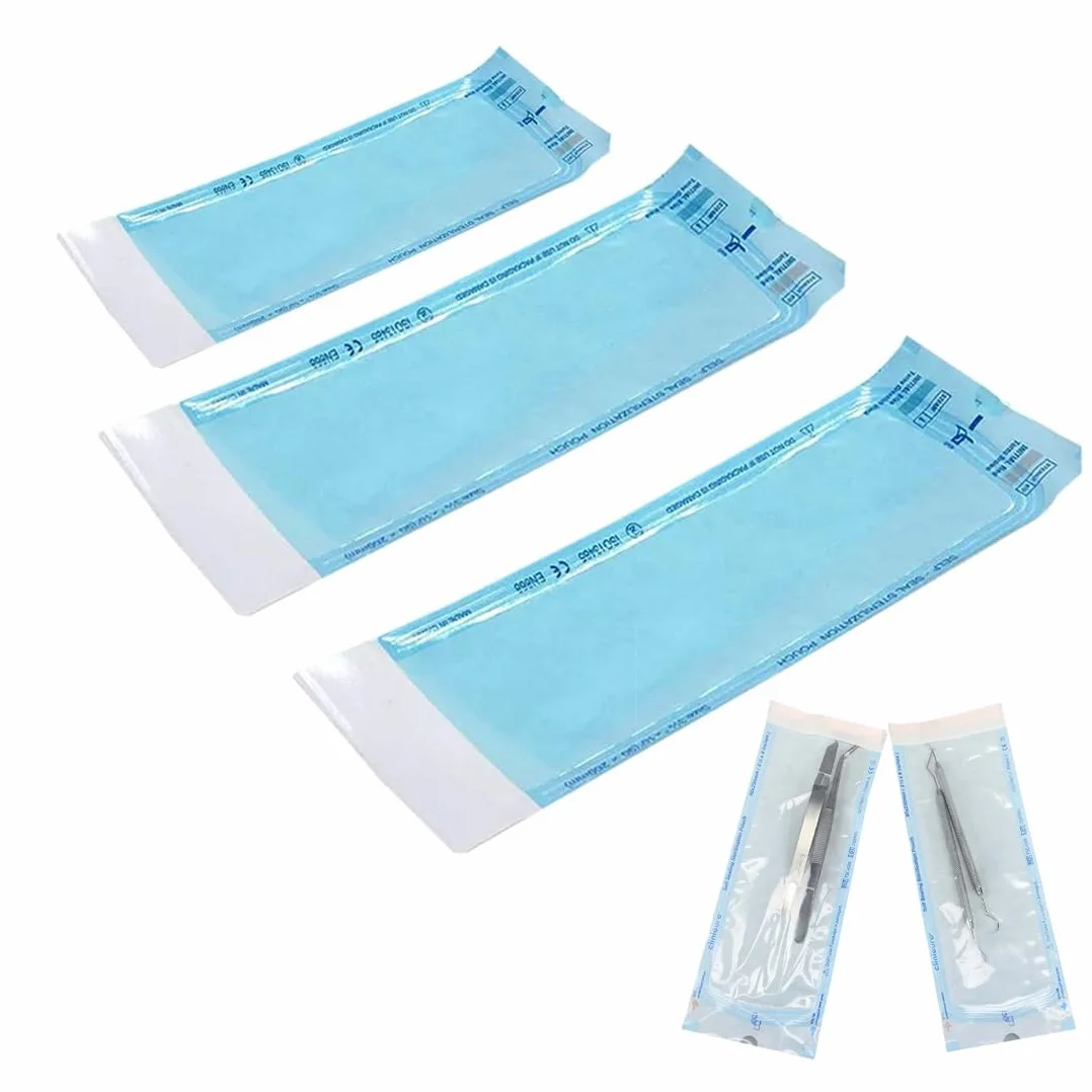 YUZNA 90 pezzi Buste Autosigillanti per Sterilizzazione, Senza Pieghe Laterali, Ideali per Sterilizzazione Dentale, Sacchetti per Sterilizzazione Autosigillante (Tre dimensioni)
