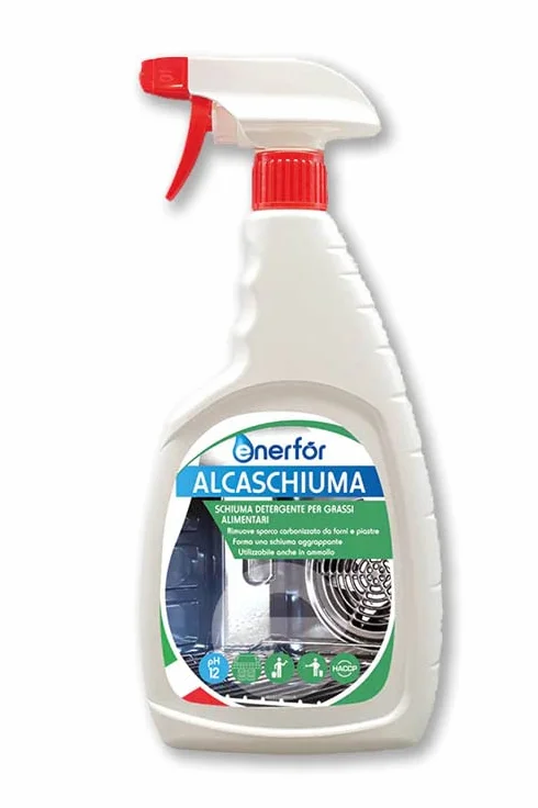 Schiuma detergente per grassi alimentari - Alcaschiuma - Cartone da 9 pezzi
