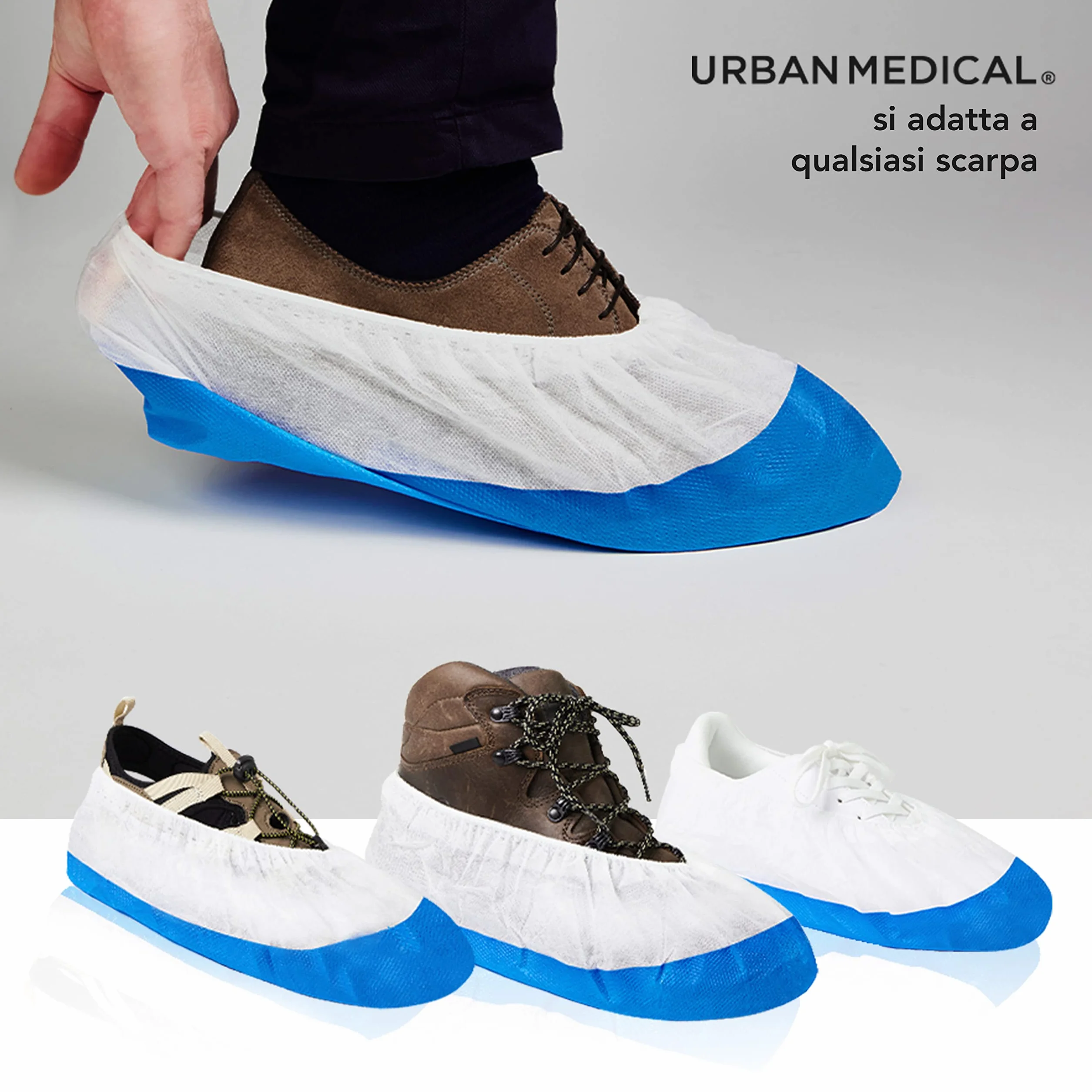 Copriscarpe Extra Forti Monouso Riutilizzabili 12 g Suola Antiscivolo Impermeabile Antistrappo Sovrascarpa Onesize