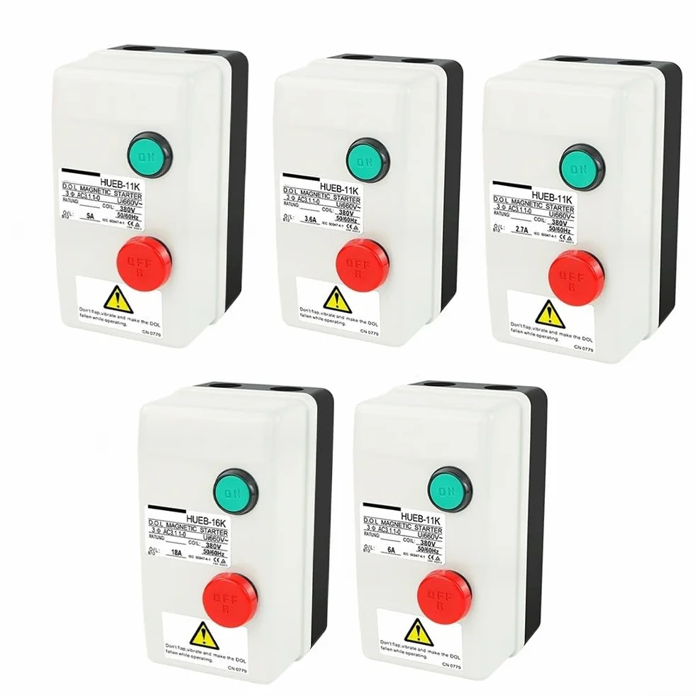 Interruttore di Avviamento Motore Elettrico Magnetico 380V 3 Fasi con Protezione da Sovraccarico e Impermeabile IP55 per l'Uso in Motore e per Sistemi di Compressore (12,5-18A)