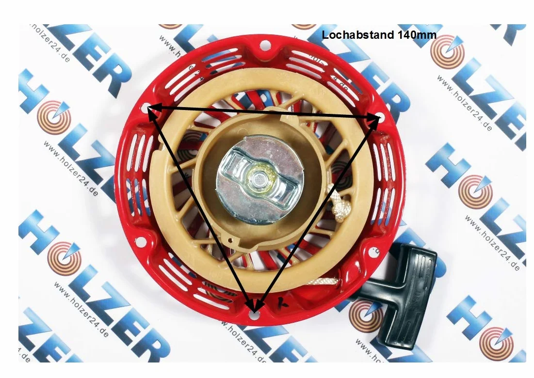 HOLZER Avviamento a strappo per motori a benzina e generatori di corrente da 5,5 e 6,5 HP/rosso