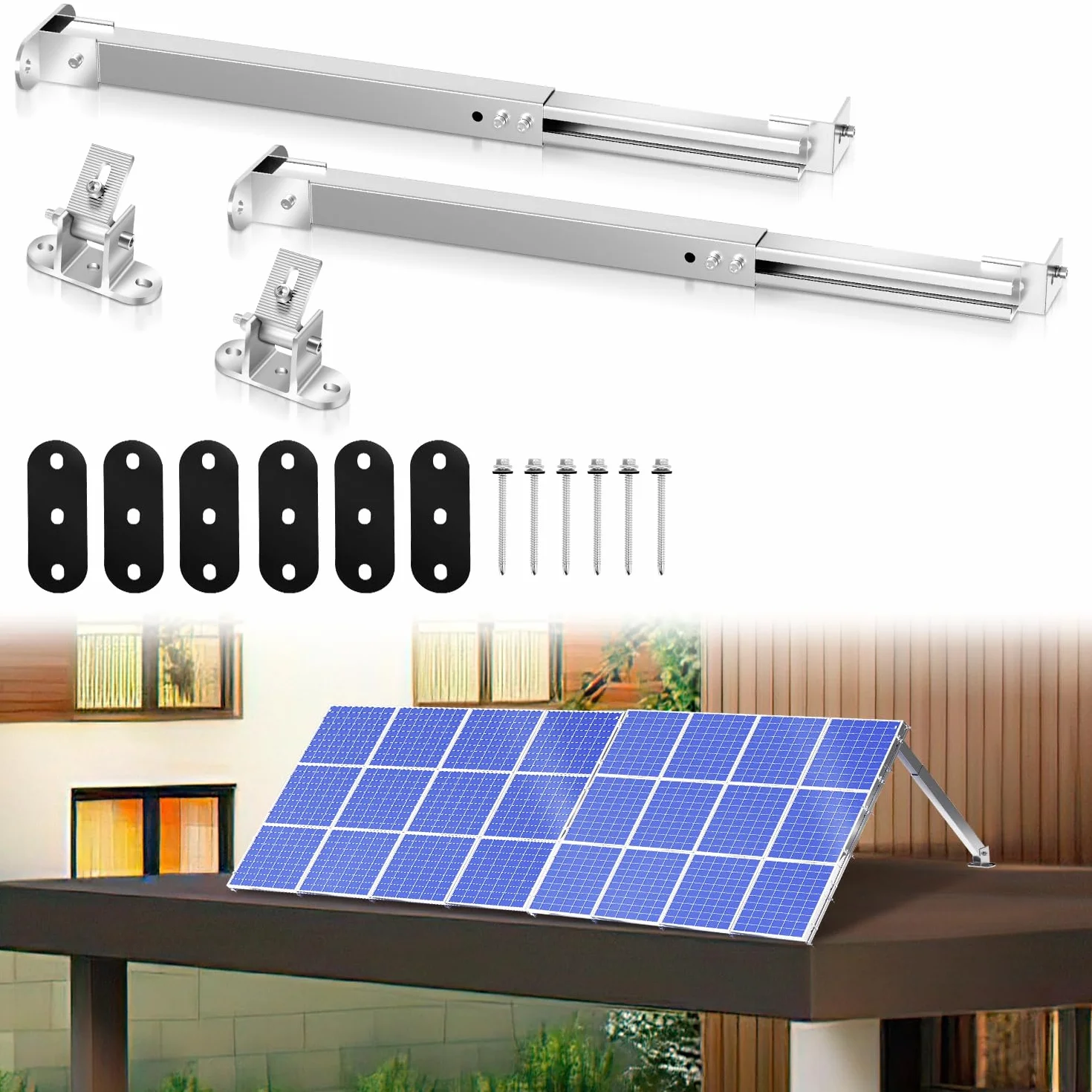 Gimisgu Supporto Regolabile per Pannello Solare 0°-60° 2 Paia